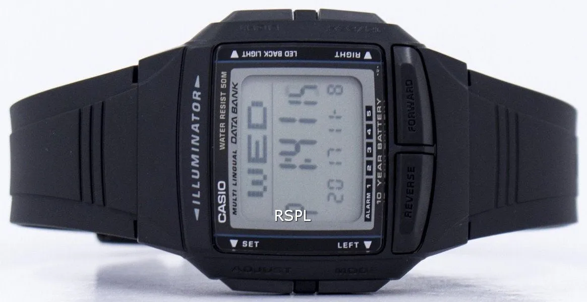 Casio Illuminator Multi-lingual Databank Dual Time Digital DB-36-1AV Men's Watch