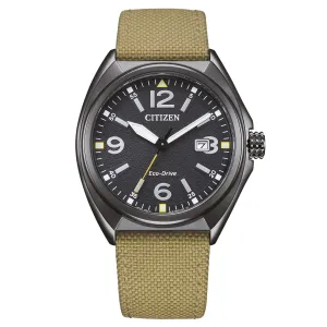 Citizen AW1575-08E Eco-Drive Sports: Black Dial Green Nylon