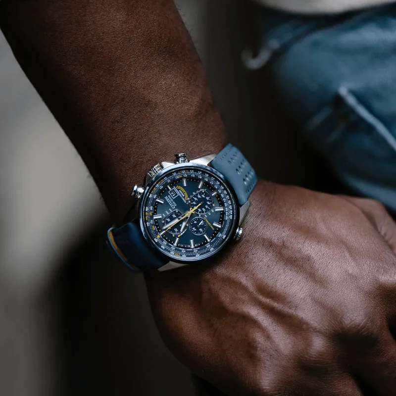 Citizen Eco-Drive Blue Angels Edition World Time Chronograph Watch AT8020-03L
