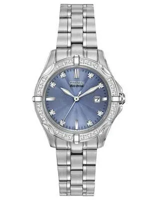 Citizen Eco-Drive Ladies 32 Diamond Bella - Blue Dial - Steel Case & Bracelet