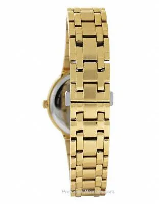 Citizen Eco-Drive Ladies Bella 8 Diamond Dress Watch - Gold-Tone - Embossed Dial