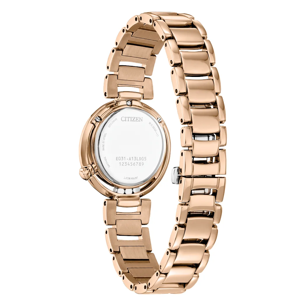 Citizen L Arcly Diamond Ladies Eco Drive Stainless Steel Green Dial Watch