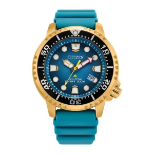 Citizen Promaster Dive Mens Eco Drive Gold Tone Rubber Strap Watch