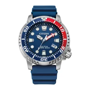 Citizen Promaster Diver Mens Eco Drive Stainless Steel Blue Dial Rubber Strap Watch