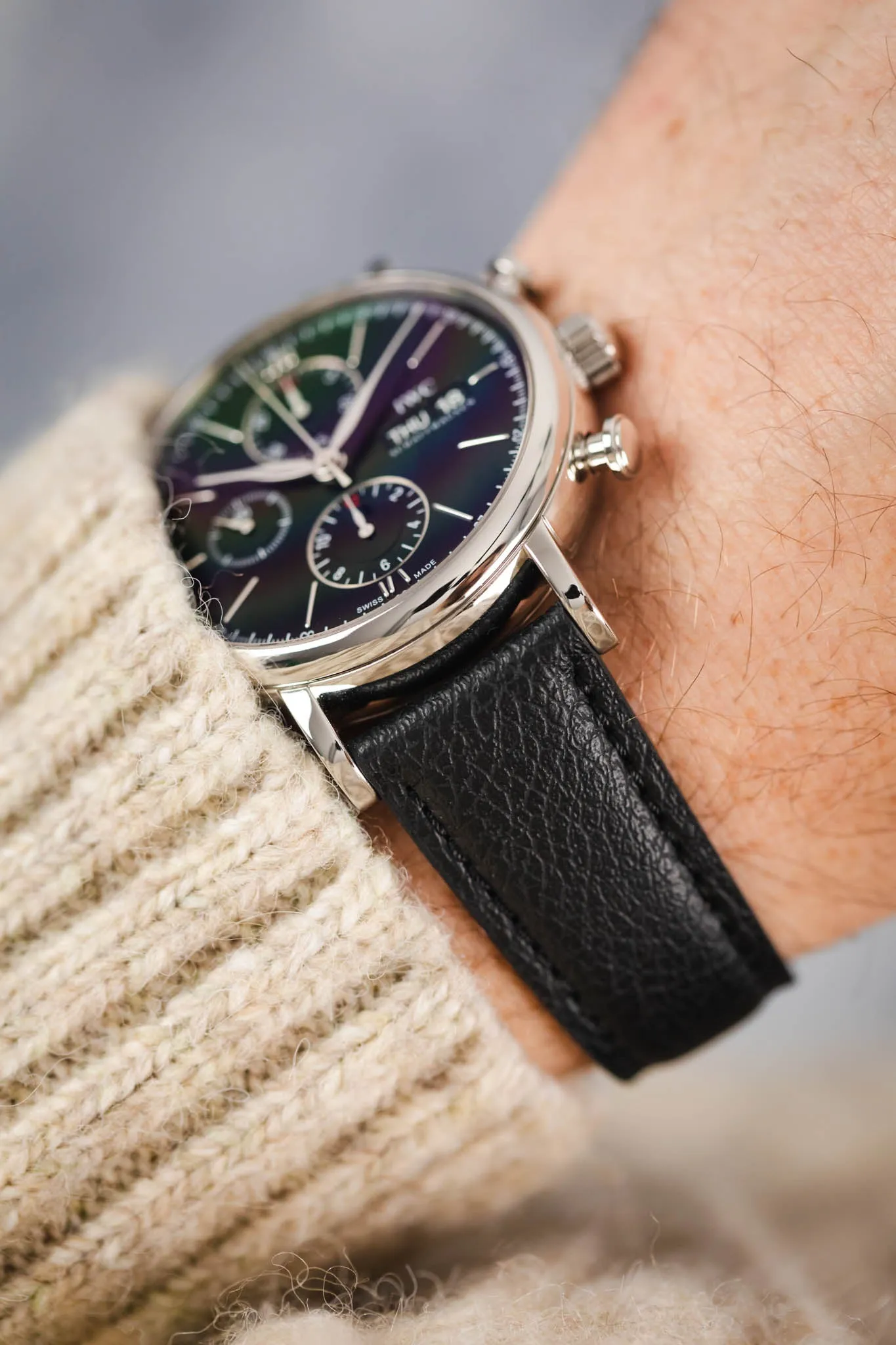 Classic Apple Fibre Watch Strap in Grained Black