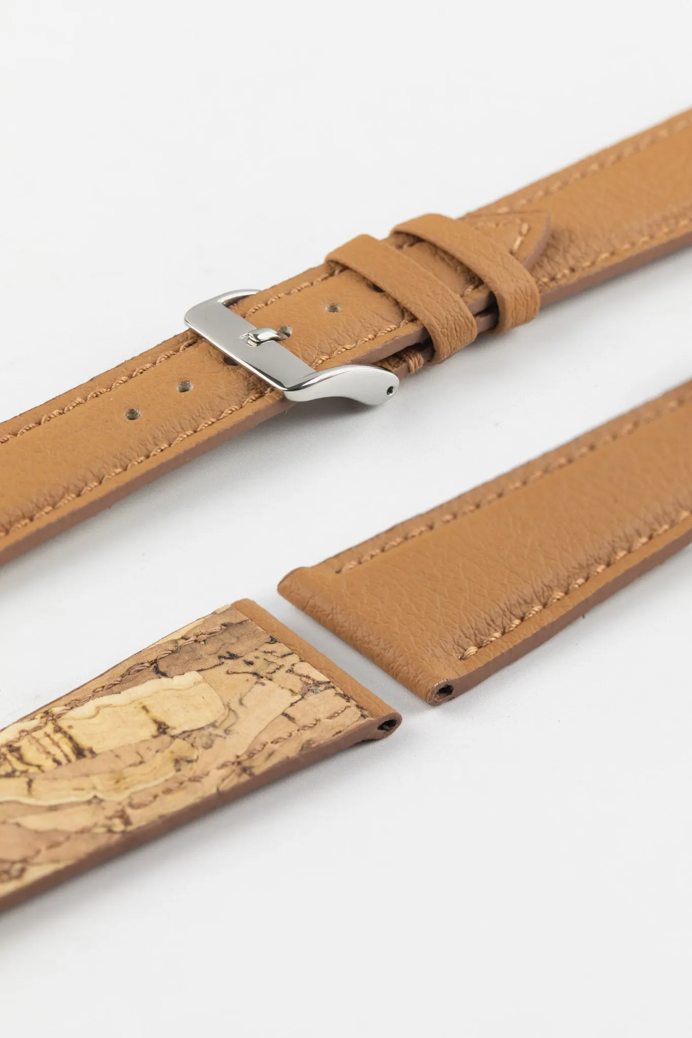 Classic Apple Fibre Watch Strap in Grained Cognac