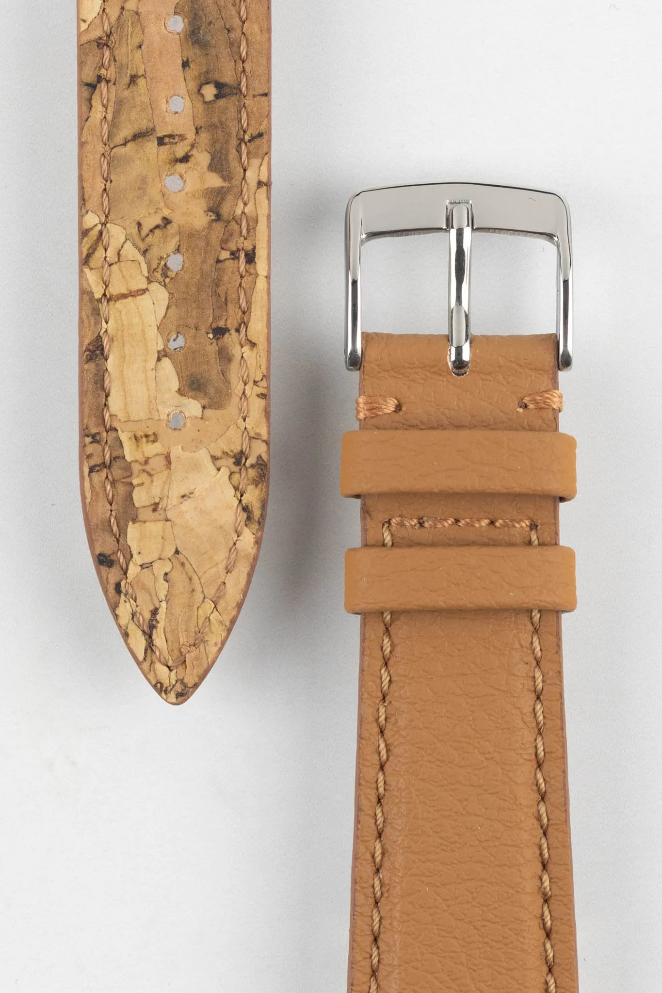 Classic Apple Fibre Watch Strap in Grained Cognac