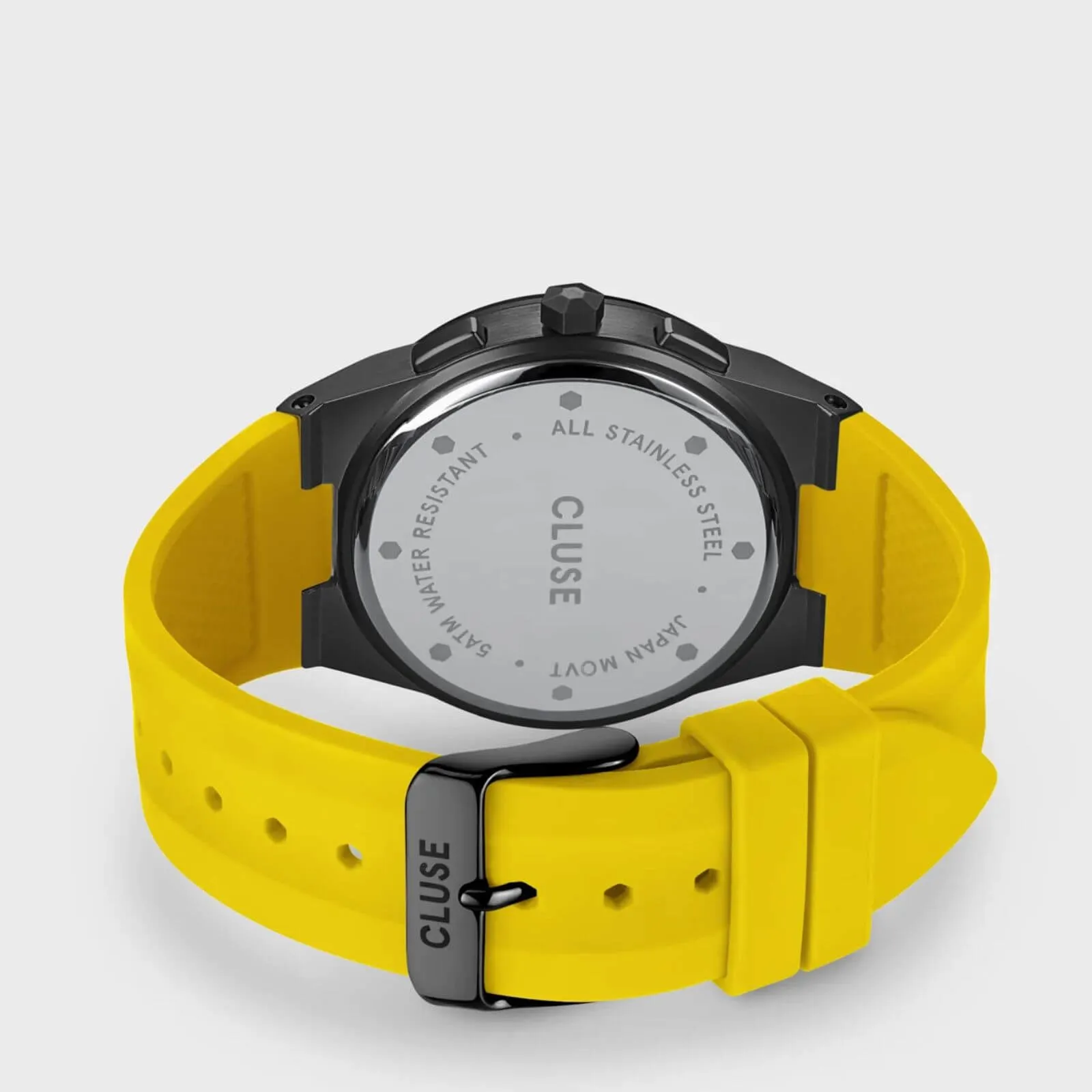 Cluse Vigoureux Chrono Silicone Black Watch - Yellow