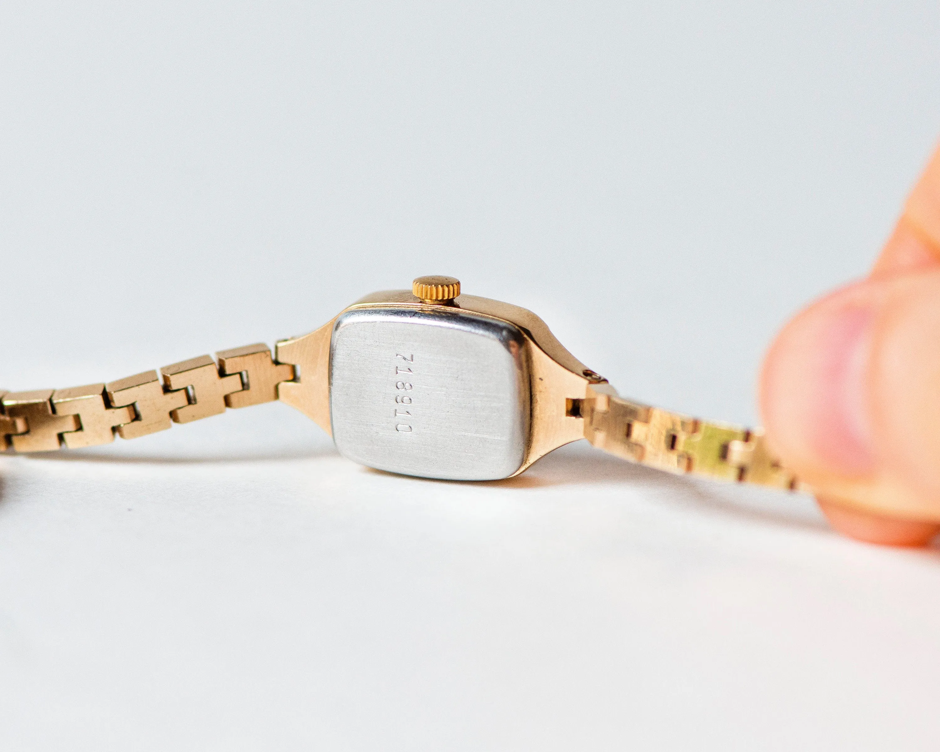 Cocktail watch for women black dial Seagull, gold plated lady watch rectangular Roman numerals, vintage timepiece lady watch jewelry classic