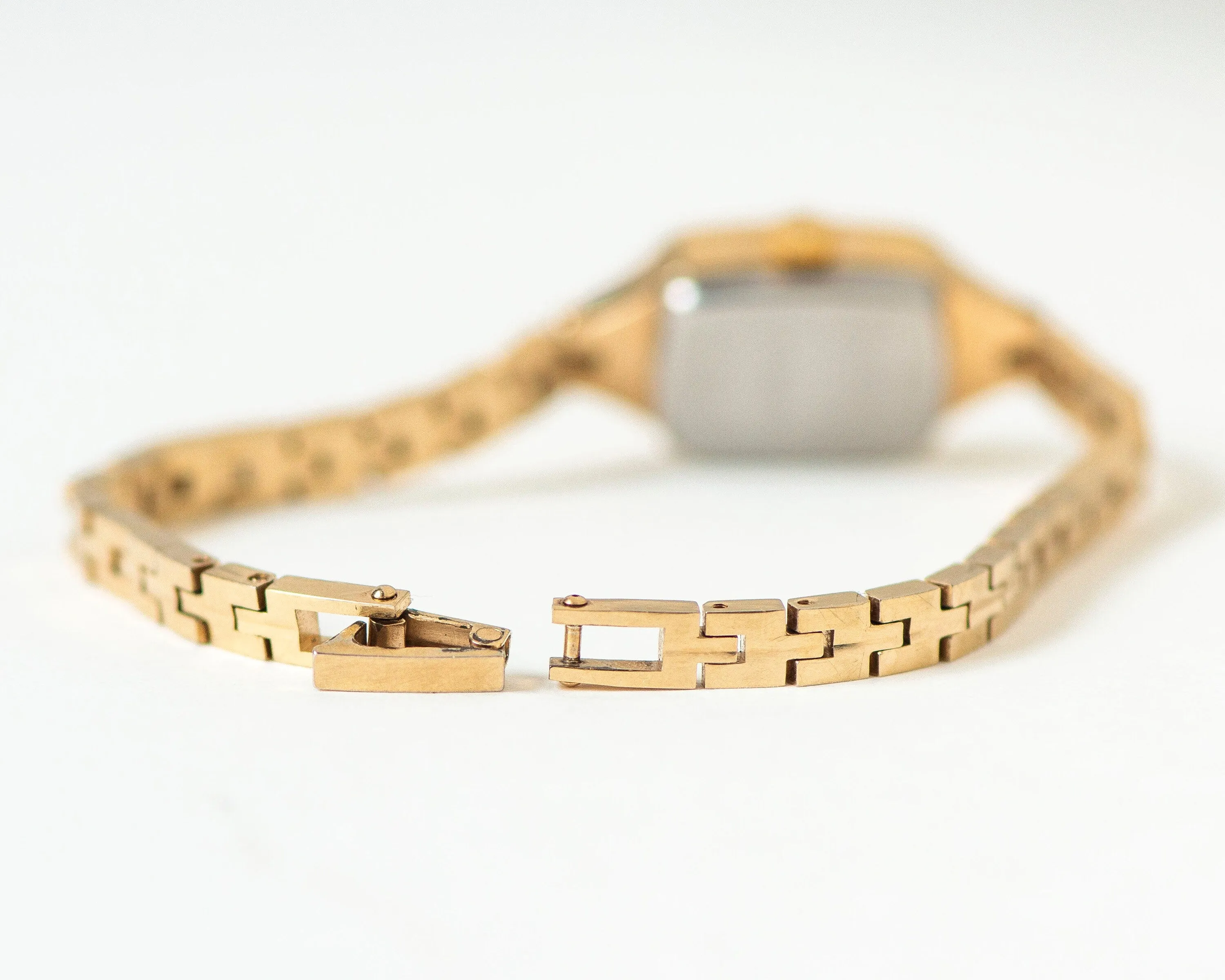 Cocktail watch for women black dial Seagull, gold plated lady watch rectangular Roman numerals, vintage timepiece lady watch jewelry classic