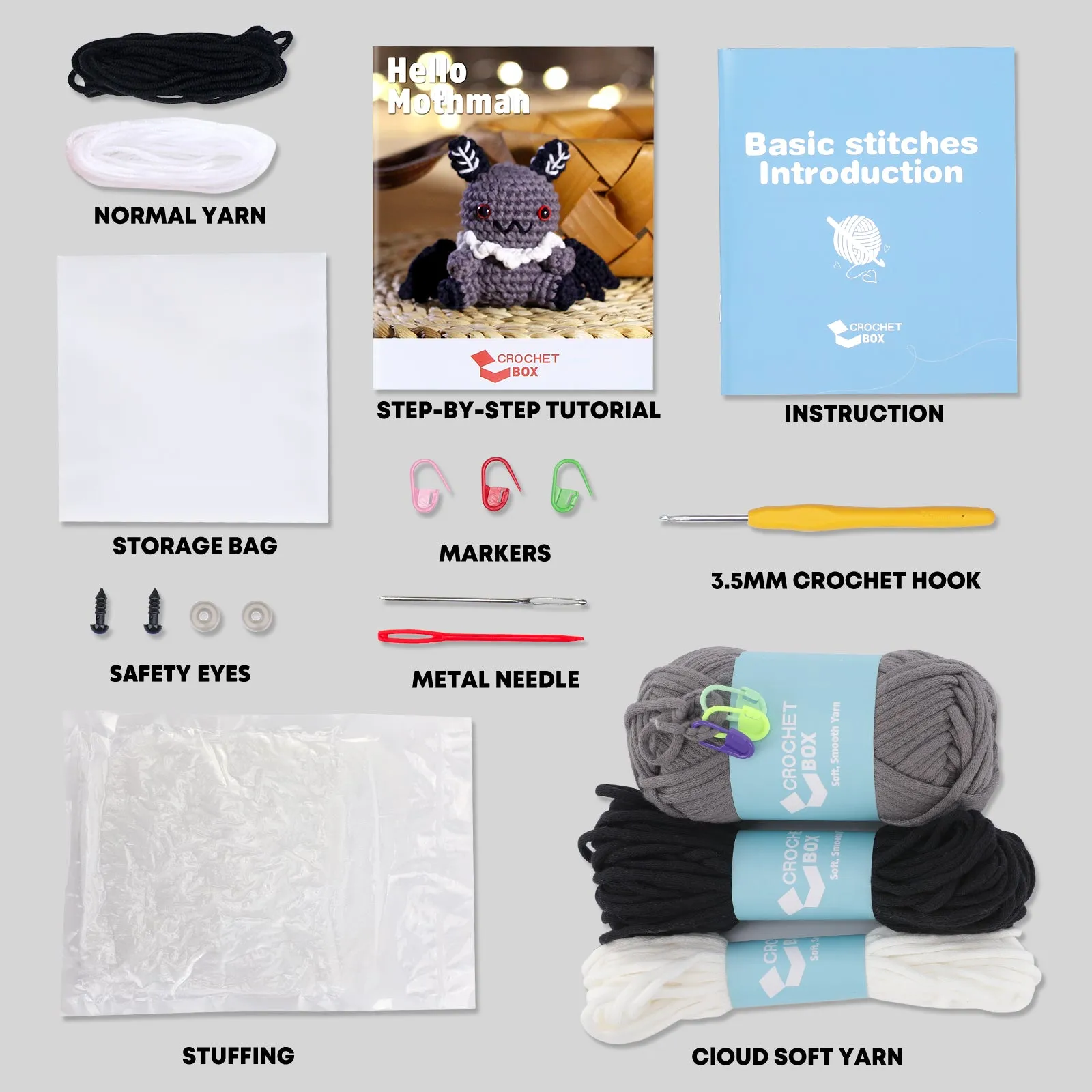 Complete Crochet Kit for Beginners —— Mothman