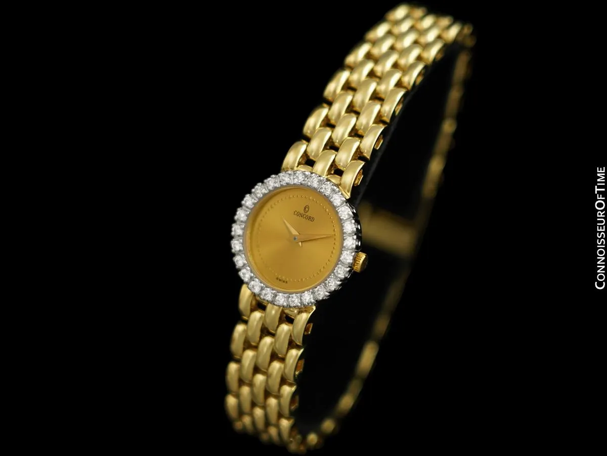 Concord Classique Ladies Luxury Watch - 14K Gold & Original Factory Diamonds