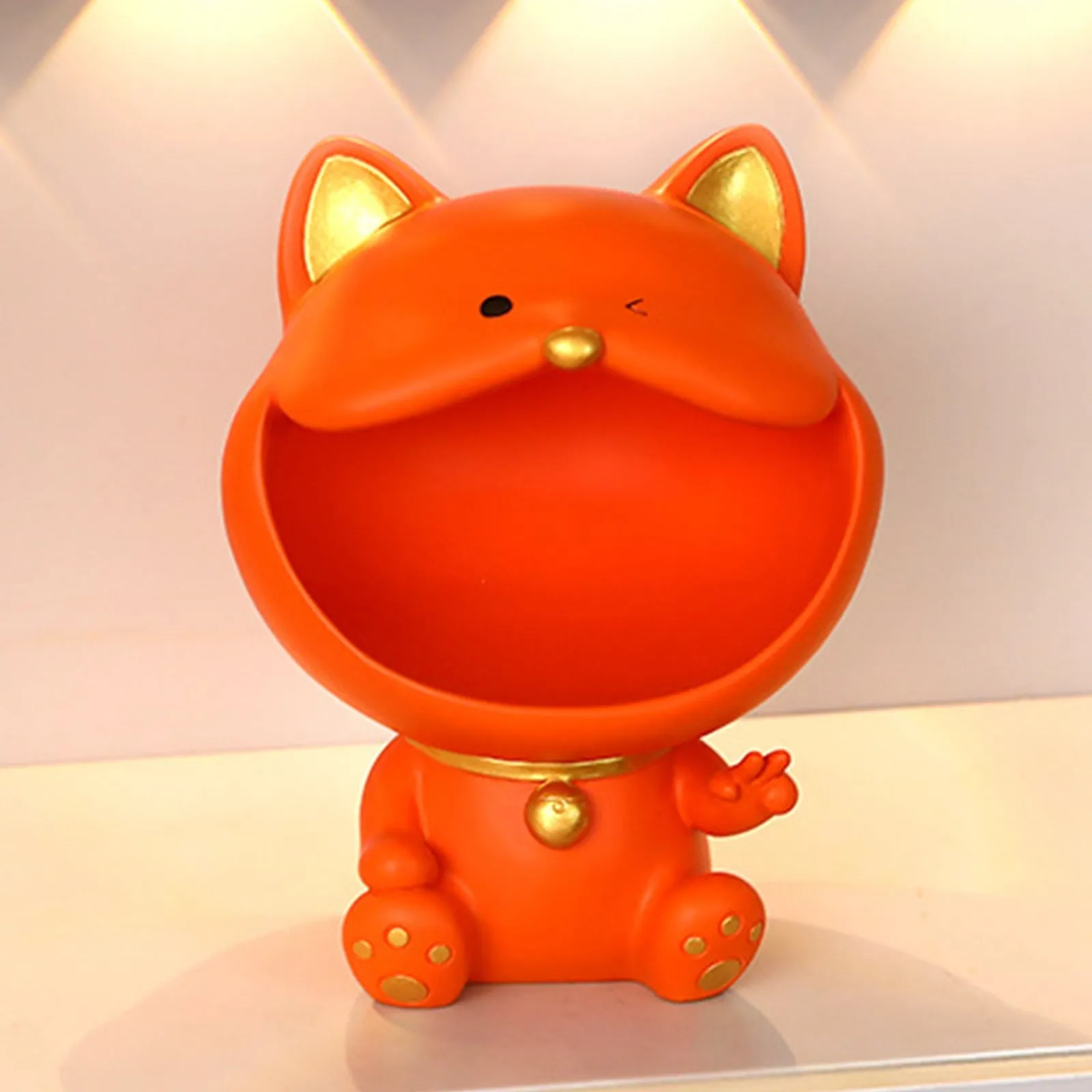 Cool Cat Statue Decor Desktop Organizer Big Mouth Cat Sculpture Storage Box Animal Resin Sculputre Figurine Home Decor Craft