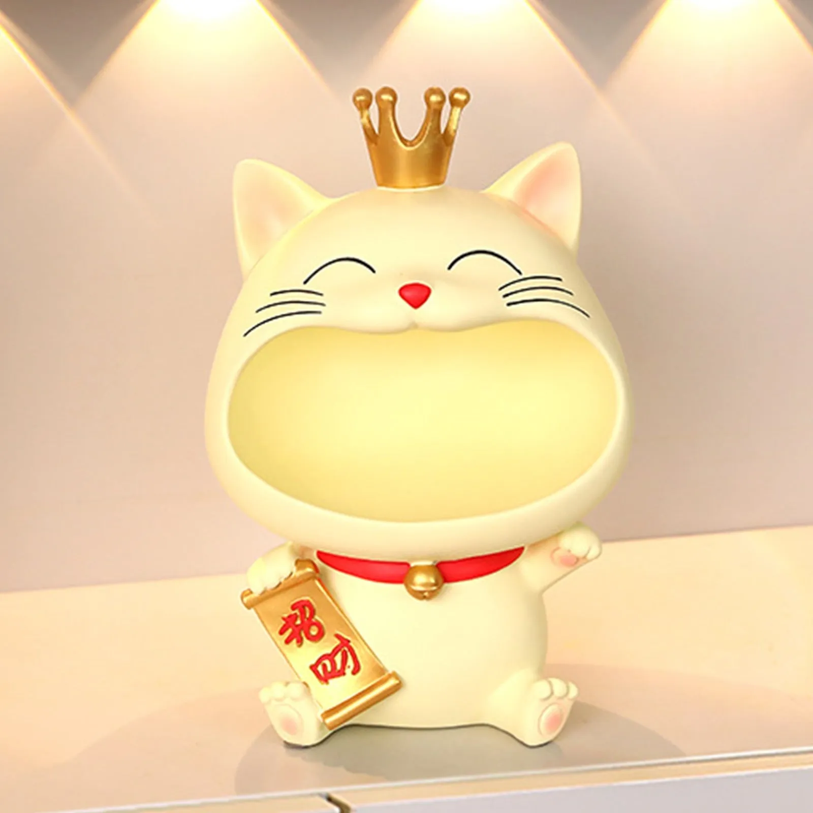 Cool Cat Statue Decor Desktop Organizer Big Mouth Cat Sculpture Storage Box Animal Resin Sculputre Figurine Home Decor Craft