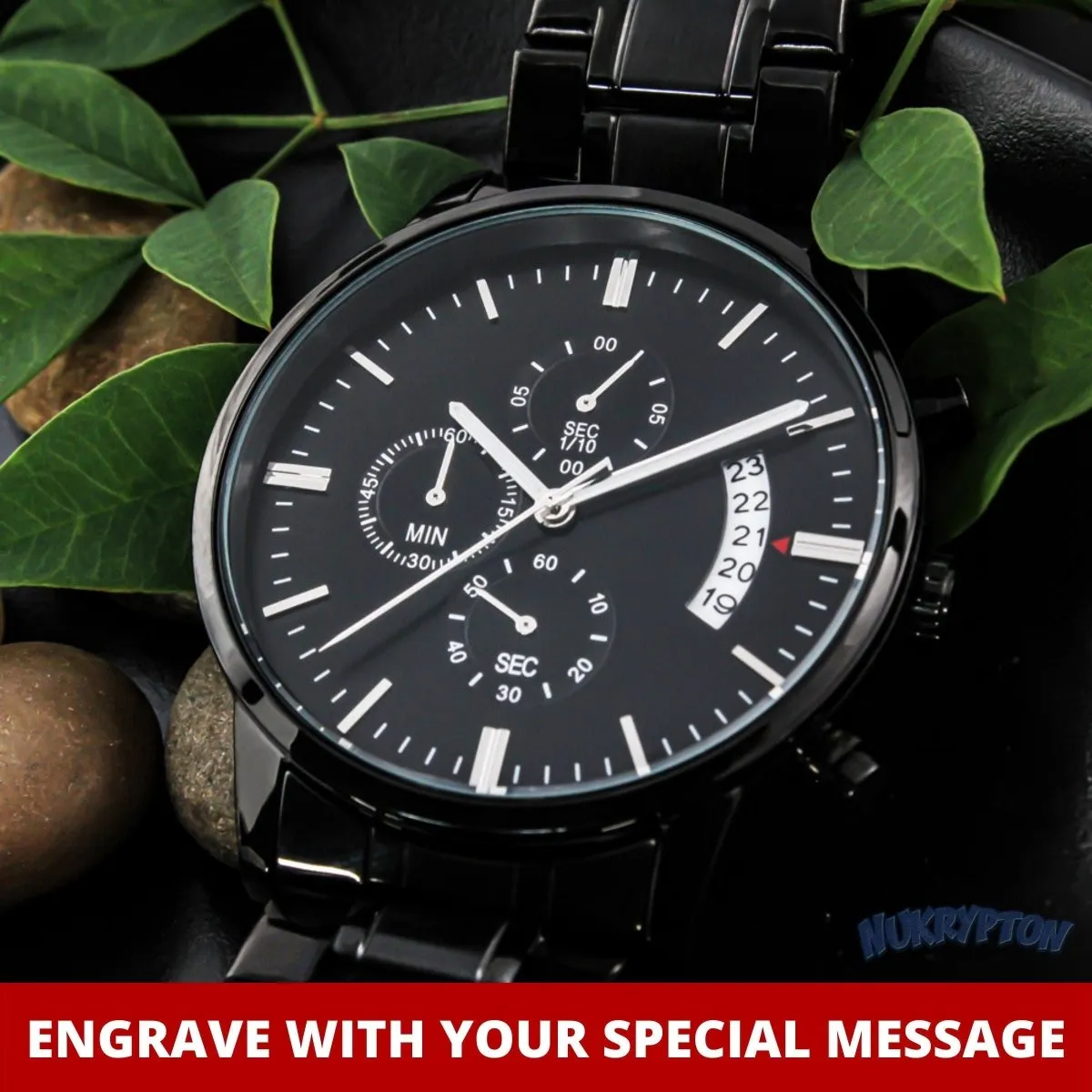 Customized Black Chronograph Watch
