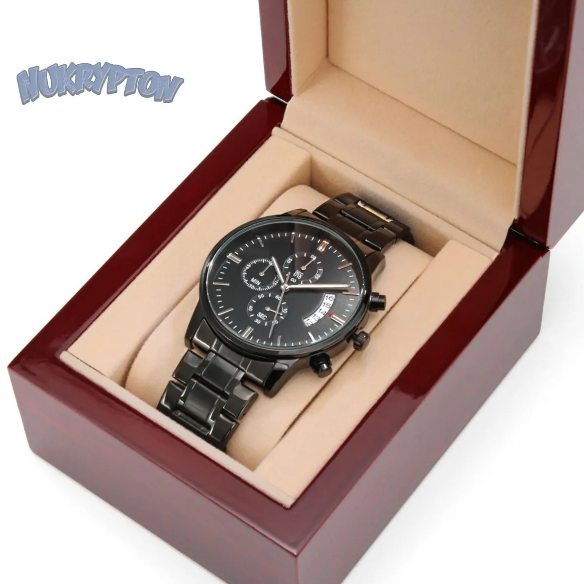 Customized Black Chronograph Watch
