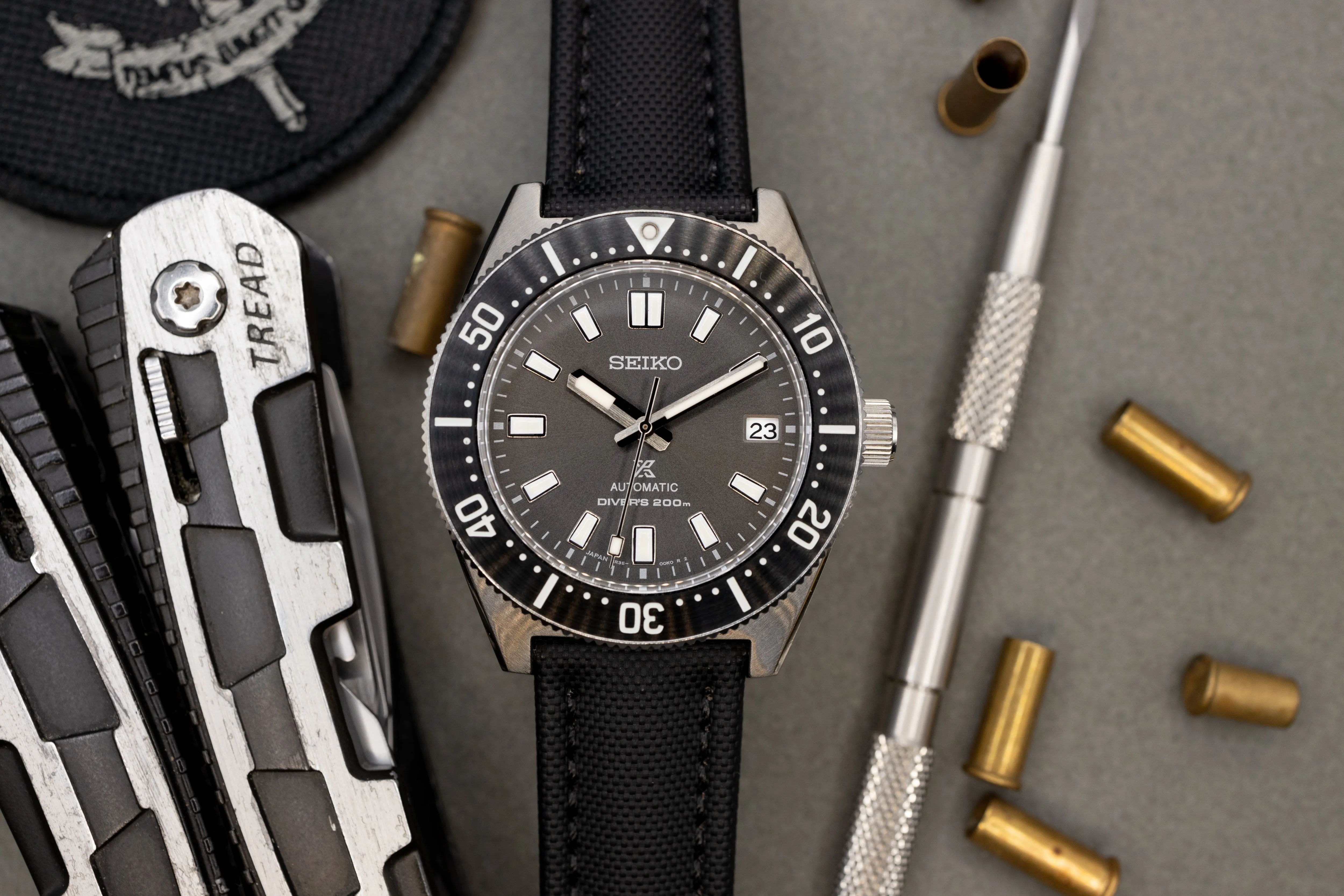 Deep Black Premium Sailcloth Two Piece Watch Strap  - Quick Release Spring Bars