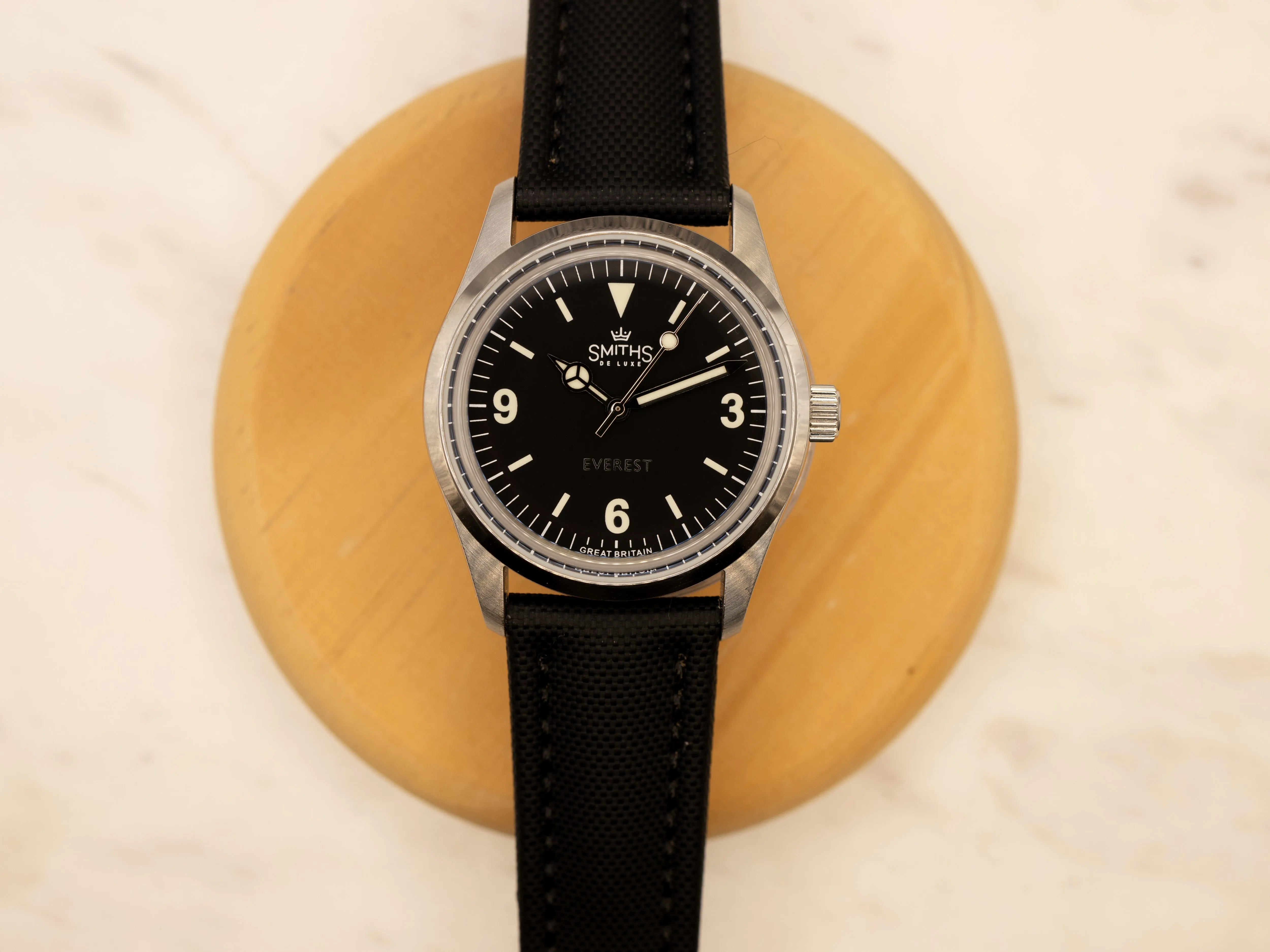 Deep Black Premium Sailcloth Two Piece Watch Strap  - Quick Release Spring Bars