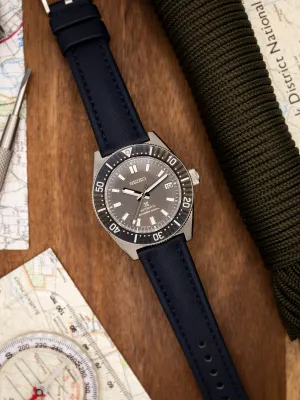 Deep Blue Premium Sailcloth Two Piece Watch Strap  - Quick Release Spring Bars