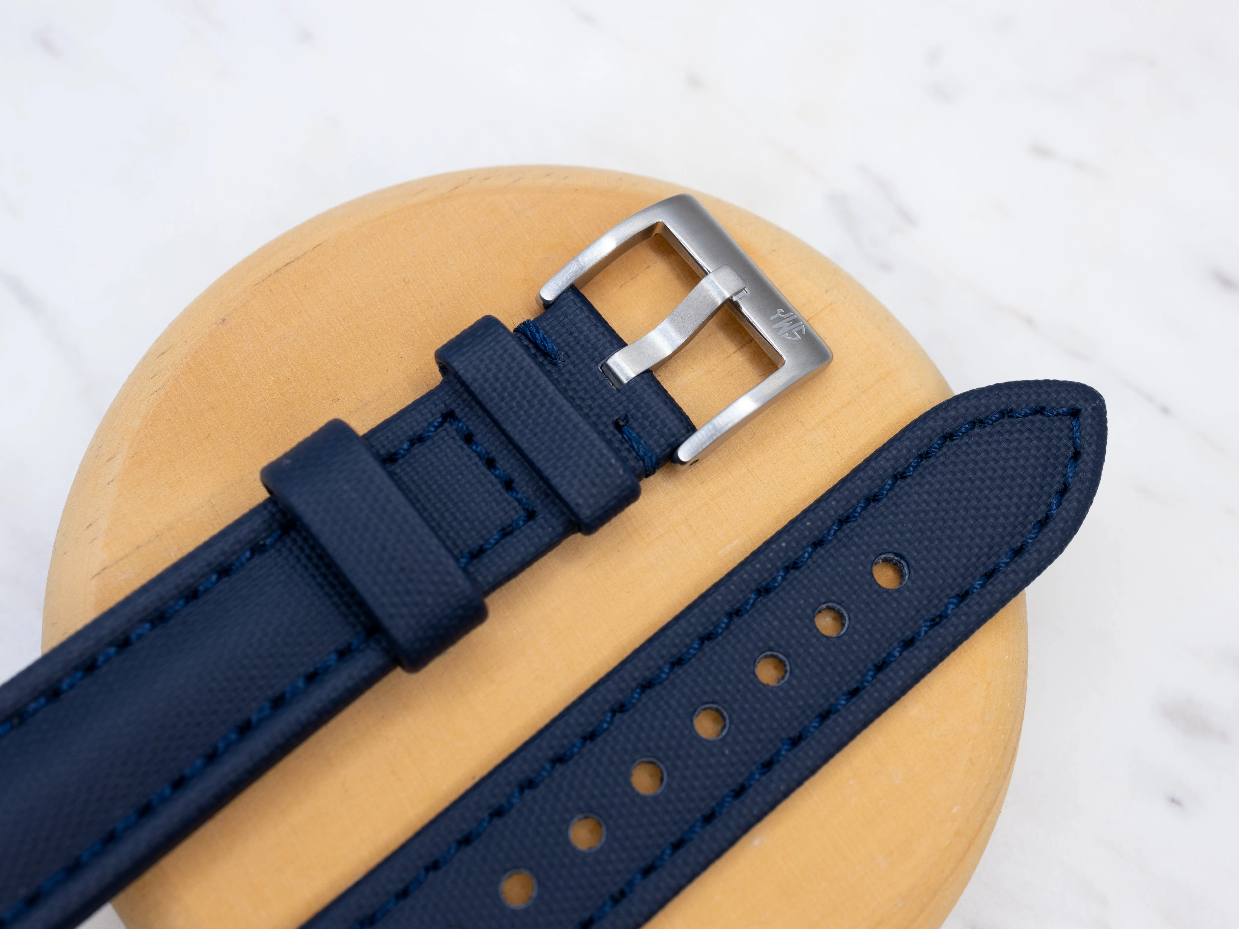 Deep Blue Premium Sailcloth Two Piece Watch Strap  - Quick Release Spring Bars