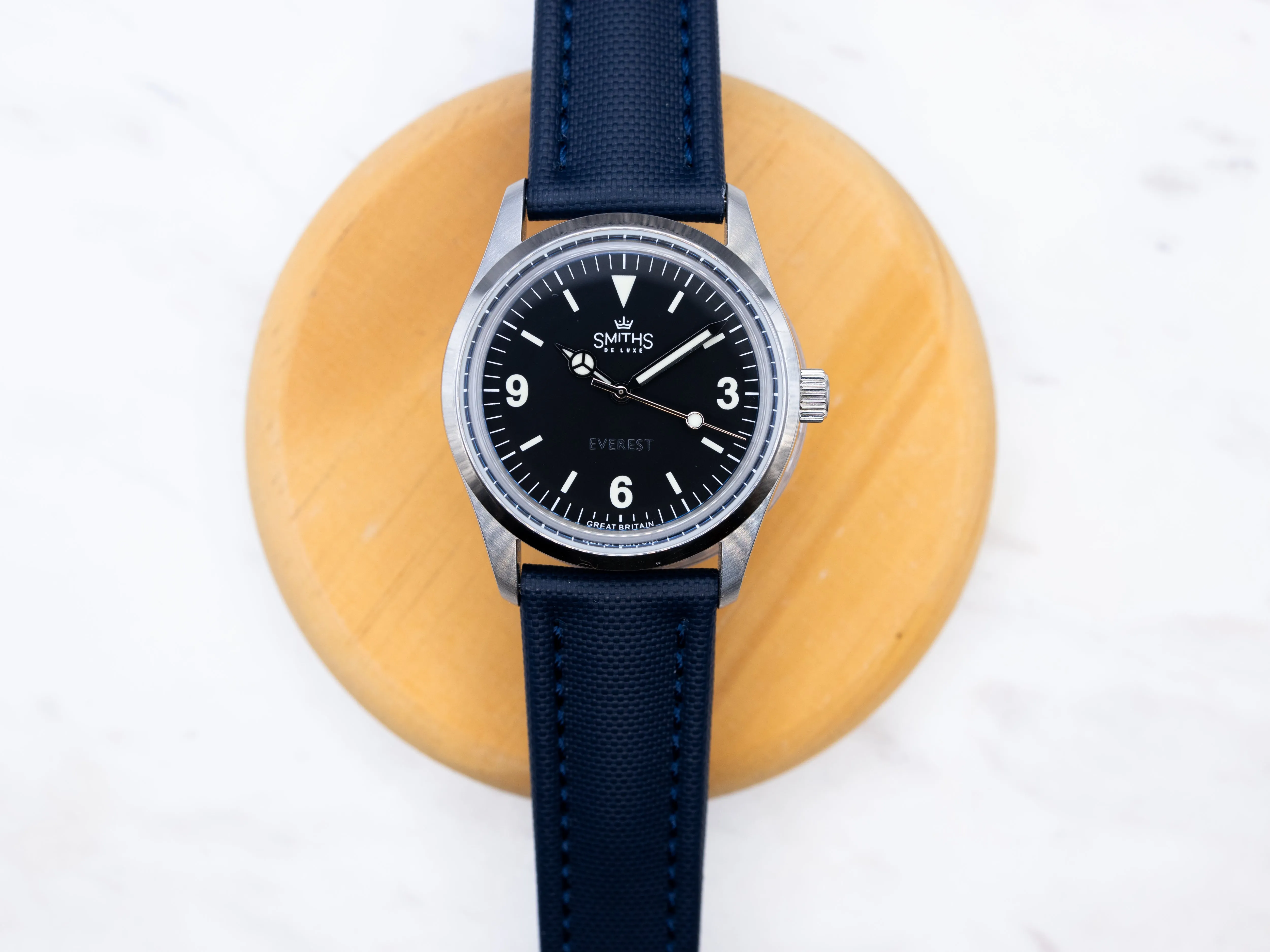 Deep Blue Premium Sailcloth Two Piece Watch Strap  - Quick Release Spring Bars