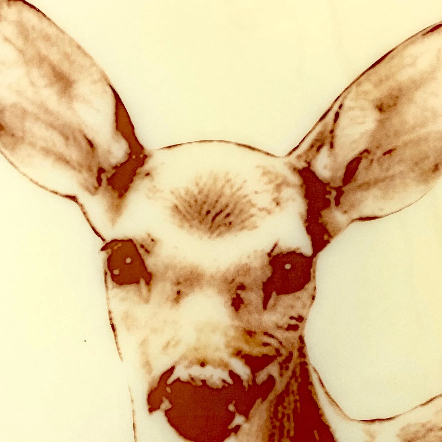 Deer Baby Tray 7.5" Ivory Glass