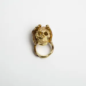 DELFINA DELETTREZ | YELLOW SAPPHIRE SKULL & SNAKES RING