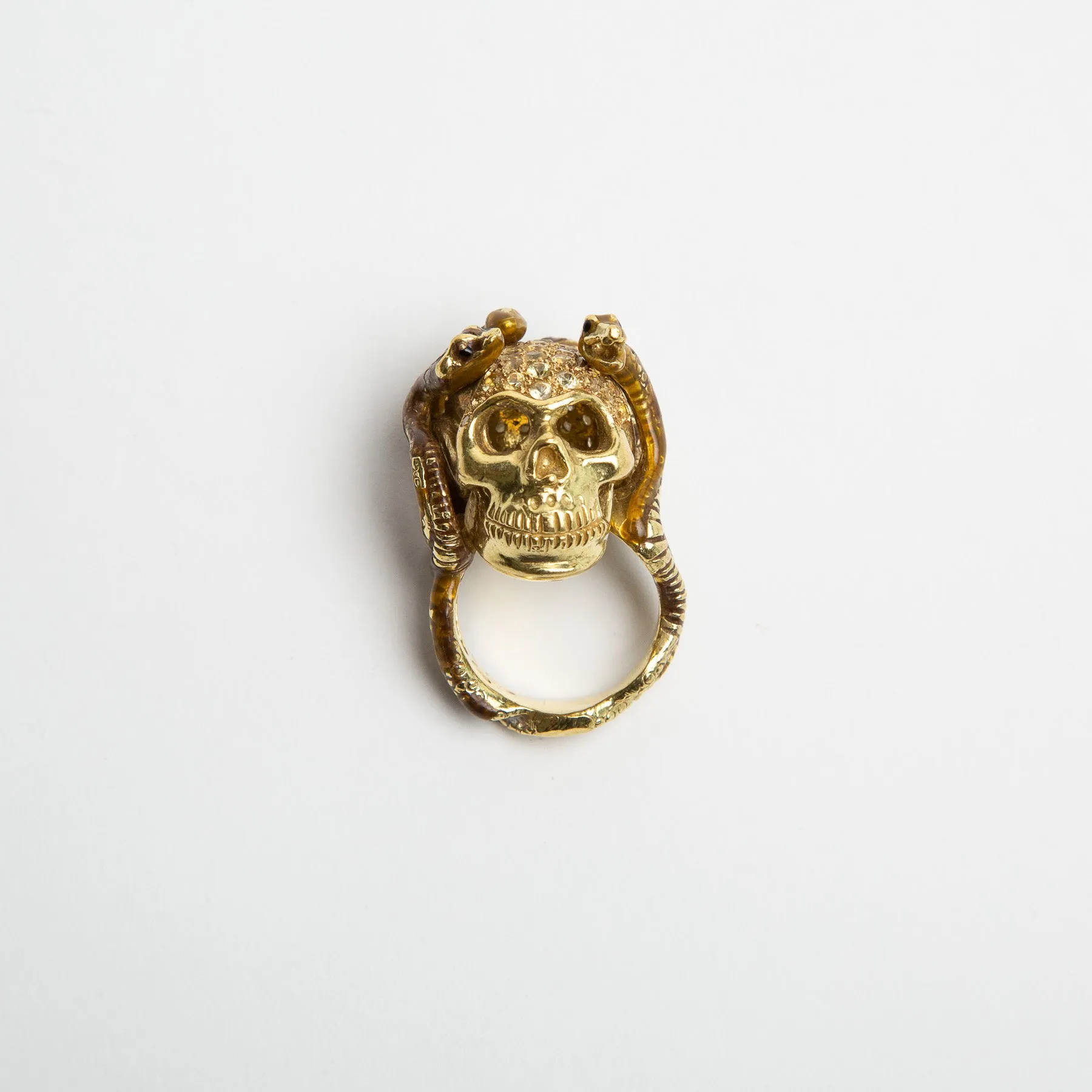 DELFINA DELETTREZ | YELLOW SAPPHIRE SKULL & SNAKES RING