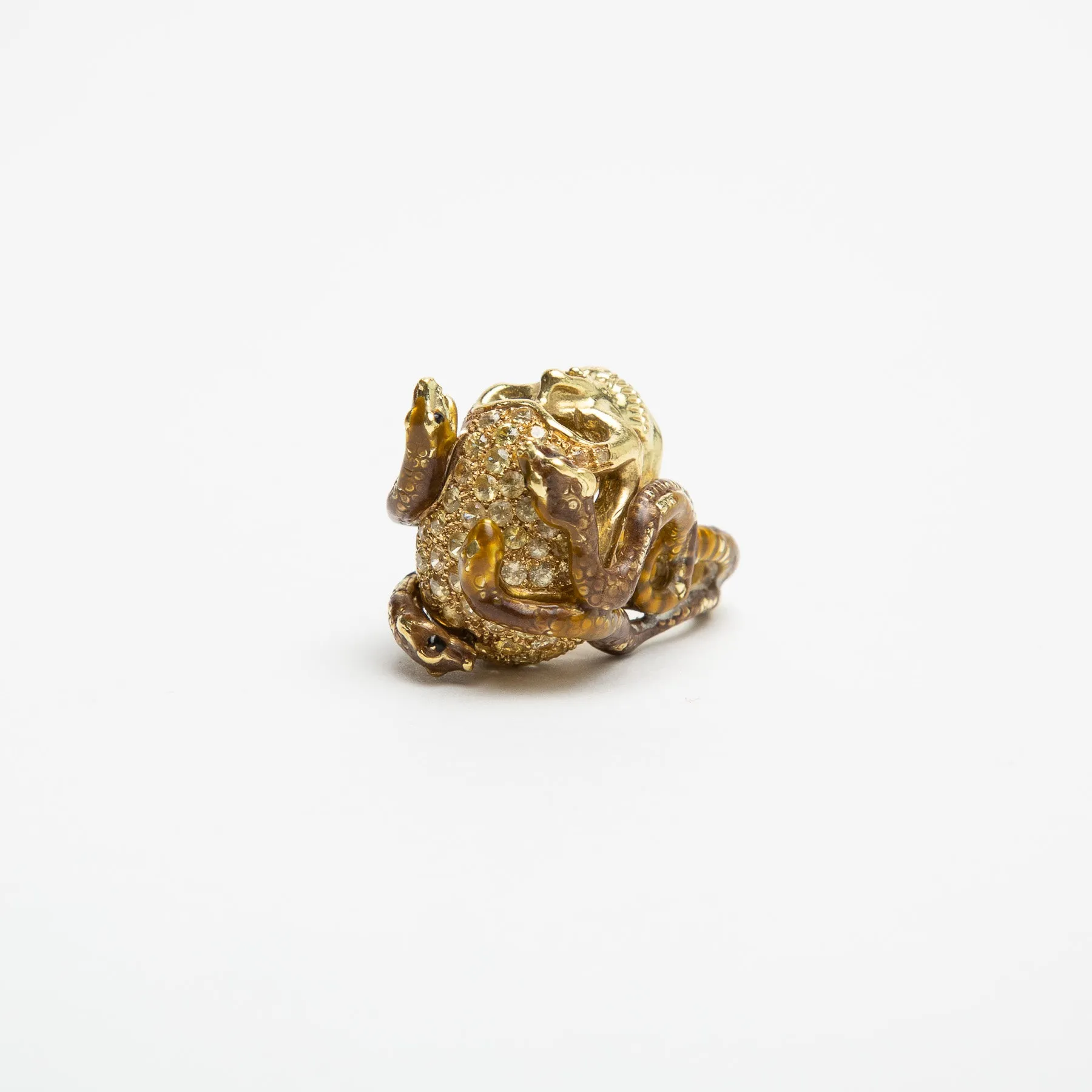 DELFINA DELETTREZ | YELLOW SAPPHIRE SKULL & SNAKES RING