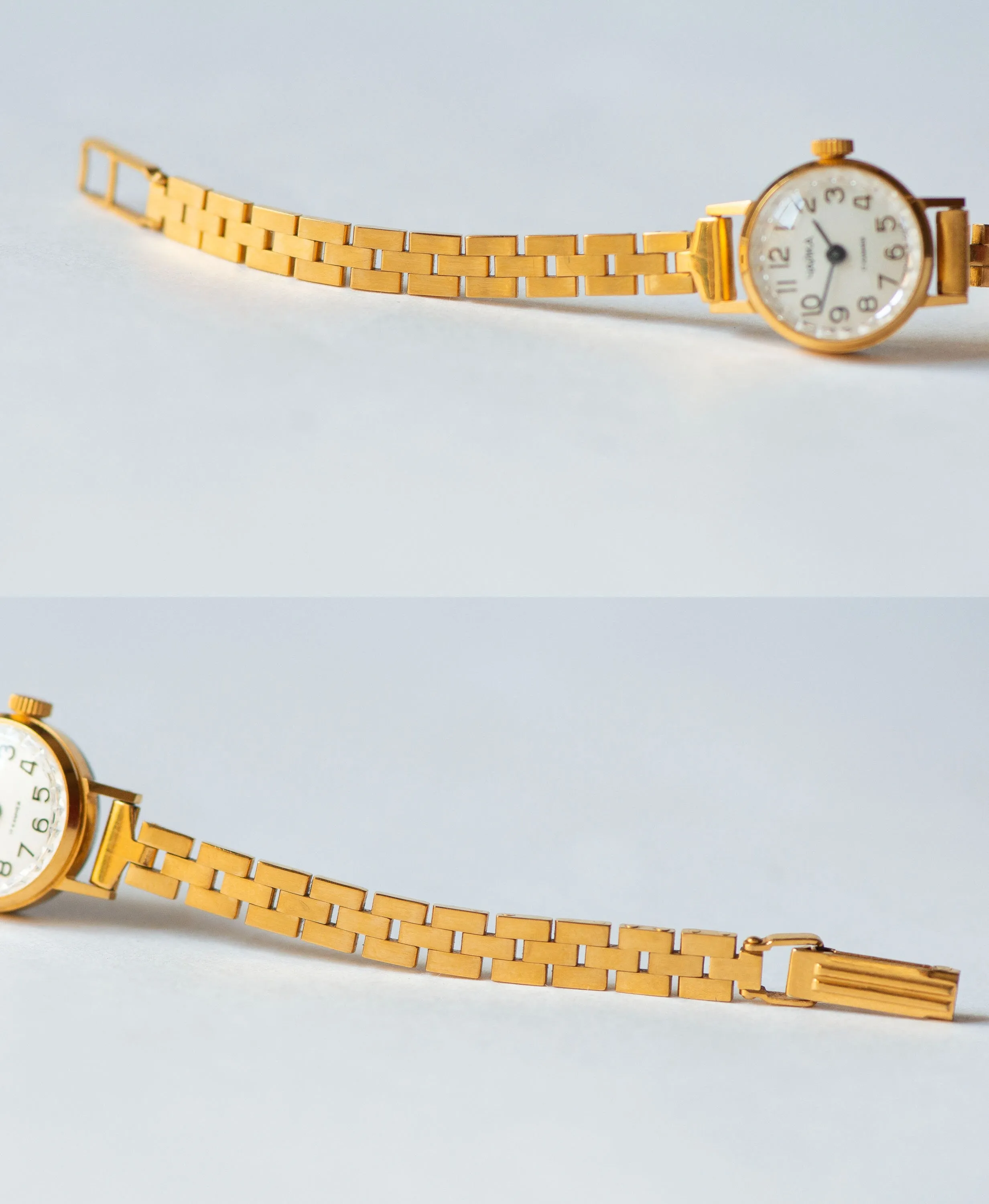 Delicate cocktail watch for women Seagull gold plated, simple classic ladies jewelry gift, micro watch small wrist, slim bracelet classic