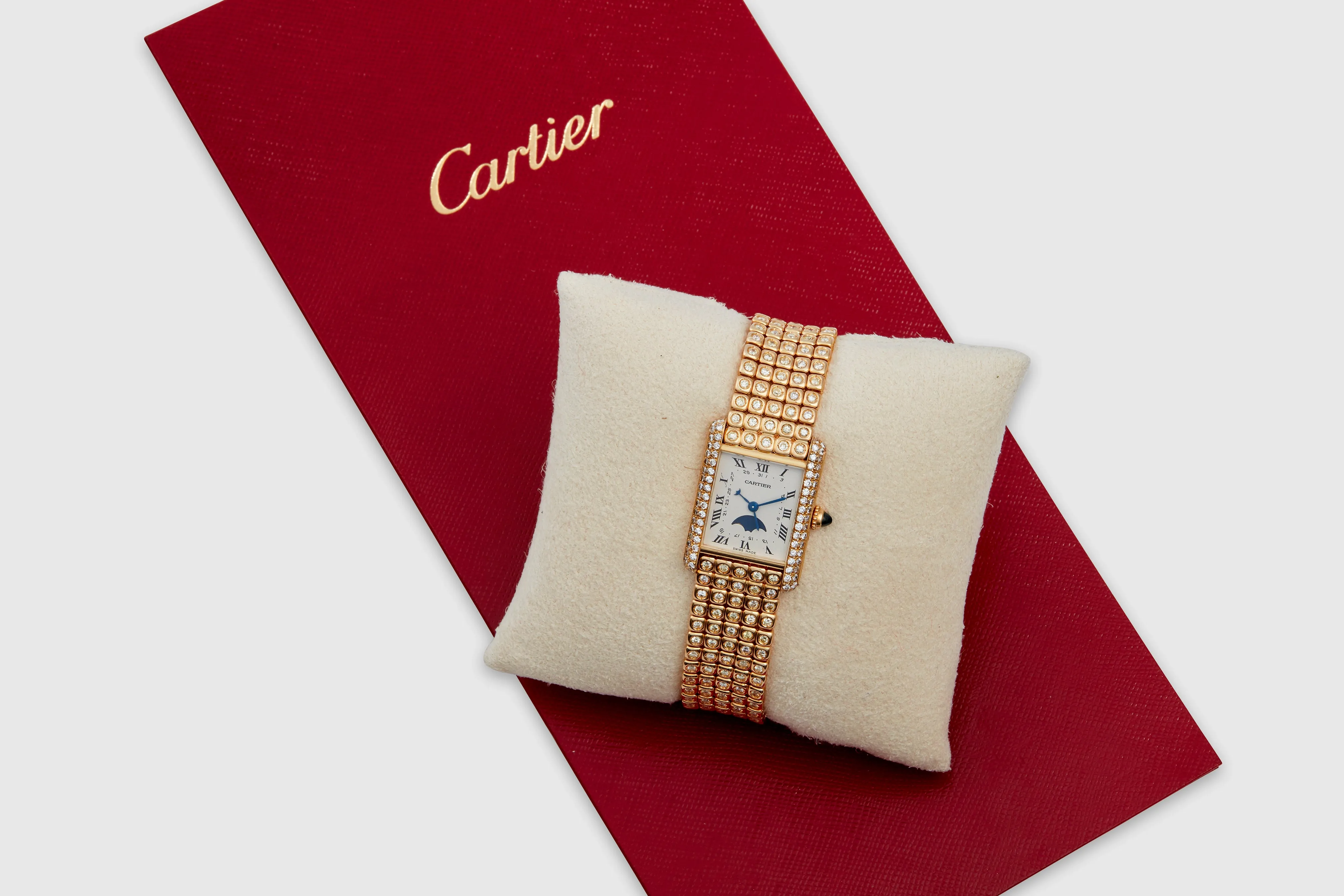 Diamond Cartier Tank Louis Moonpahse
