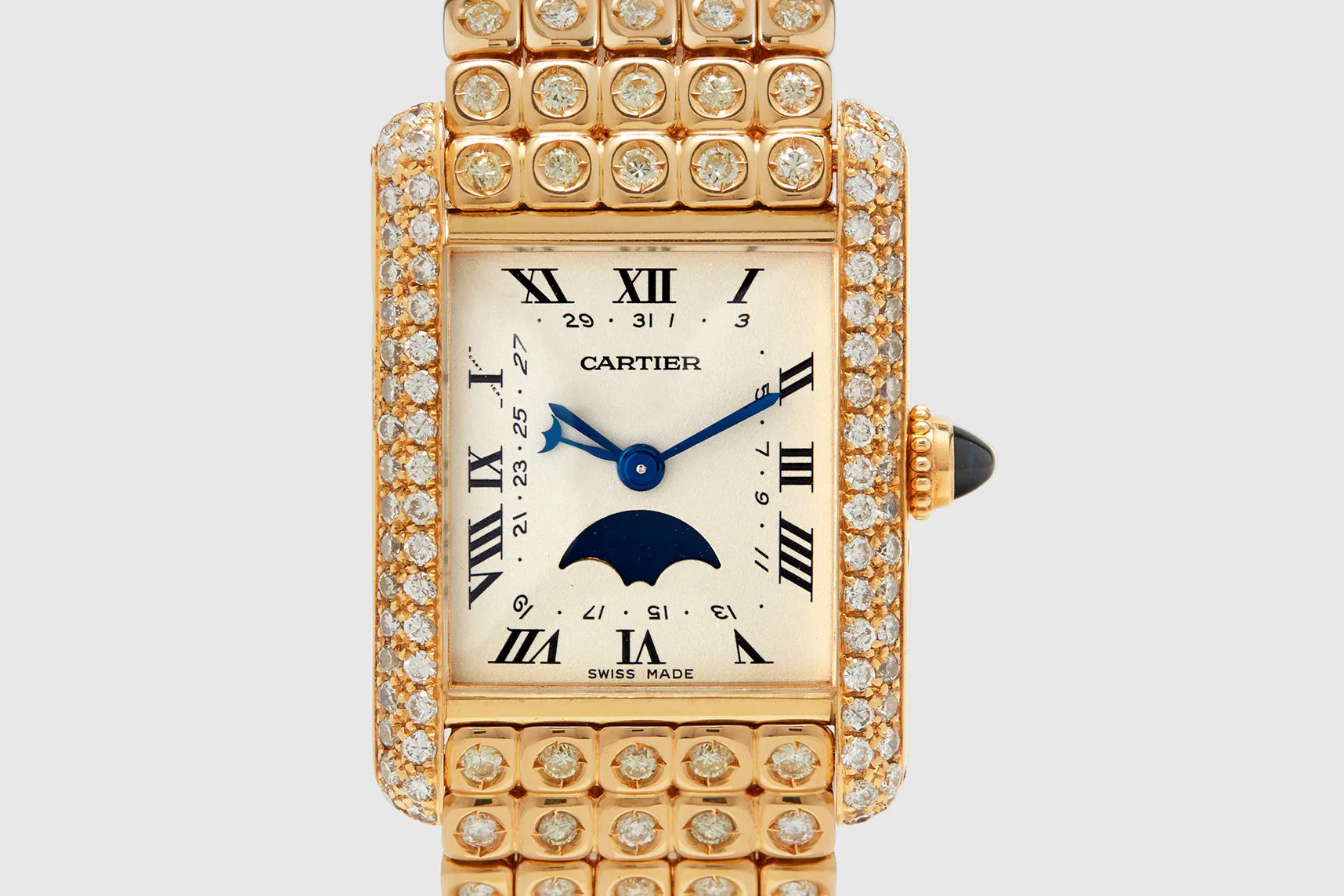 Diamond Cartier Tank Louis Moonpahse