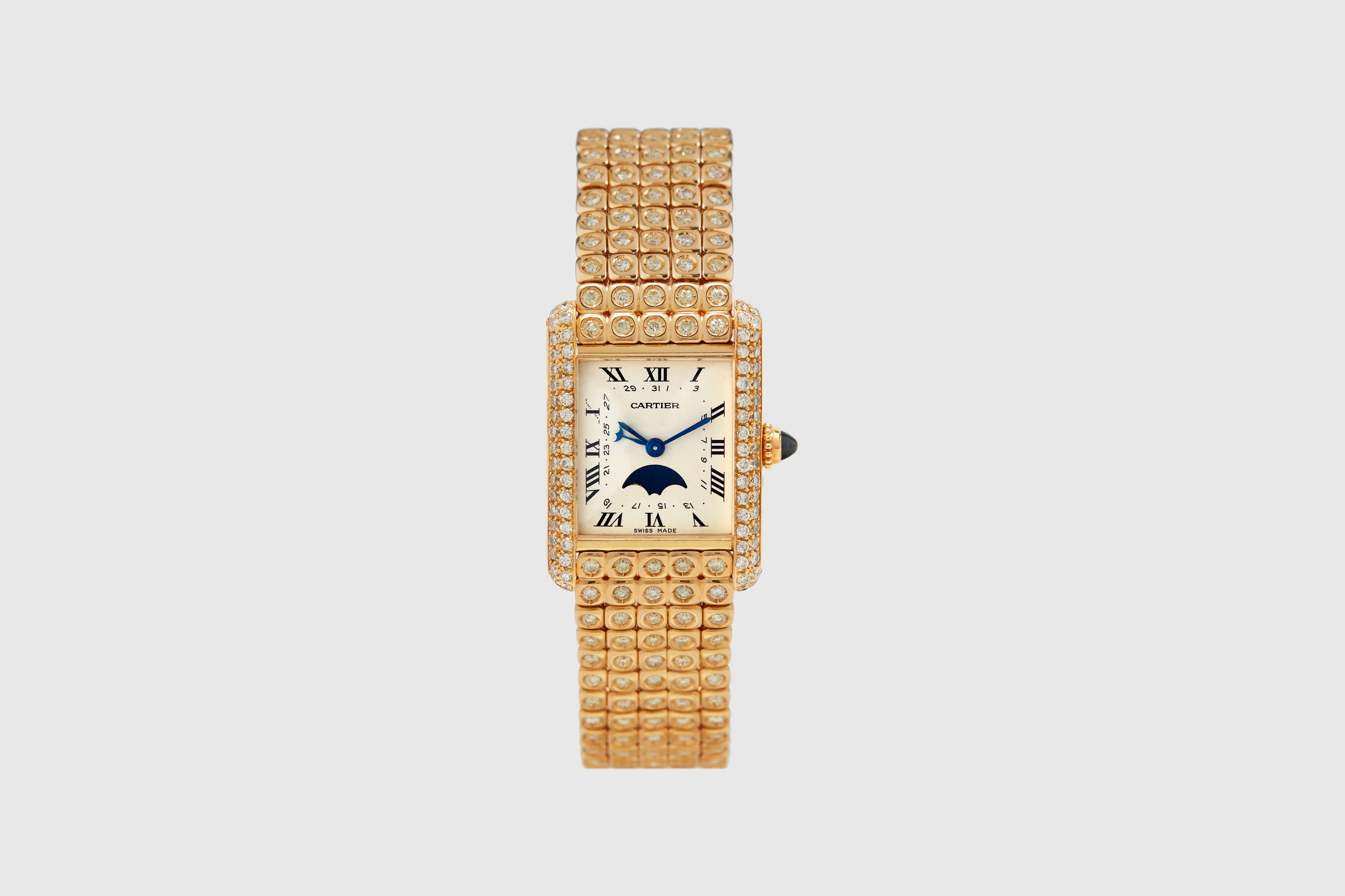 Diamond Cartier Tank Louis Moonpahse