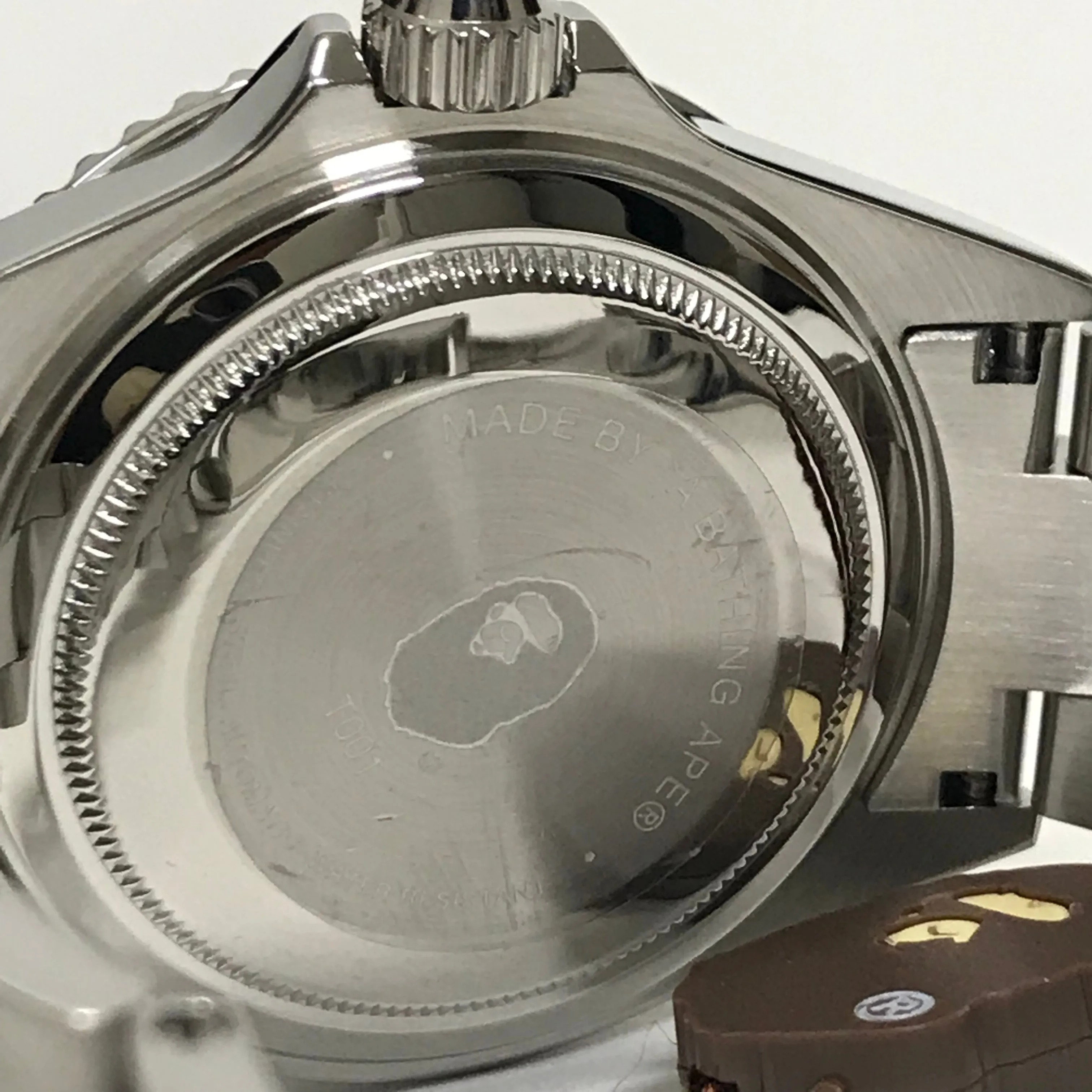 DS! A Bathing Ape Bape Line 1st Camo Type 1 Bapex Watch Silver