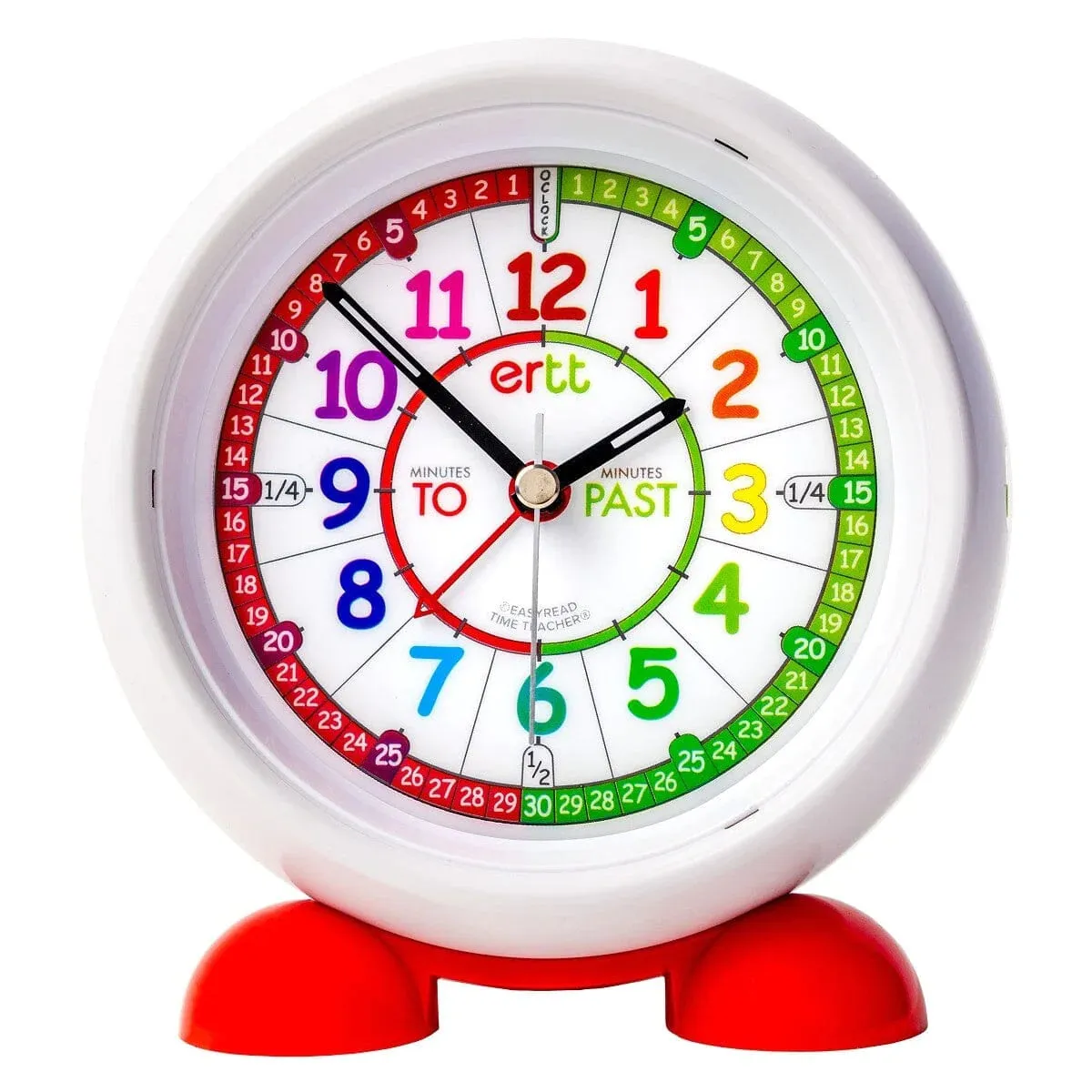 EasyRead Time Teacher Alarm Kids Analog Clock Red and Green 24 hour Face by ertt Early Math Games for Kids STEM Toys 4yrs 