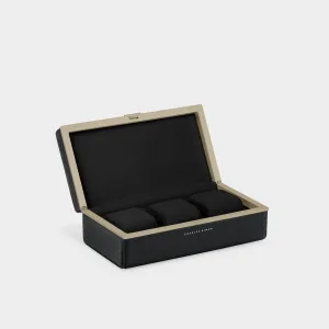 EATON 3 WATCH CASE - BLACK / CHAMPAGNE