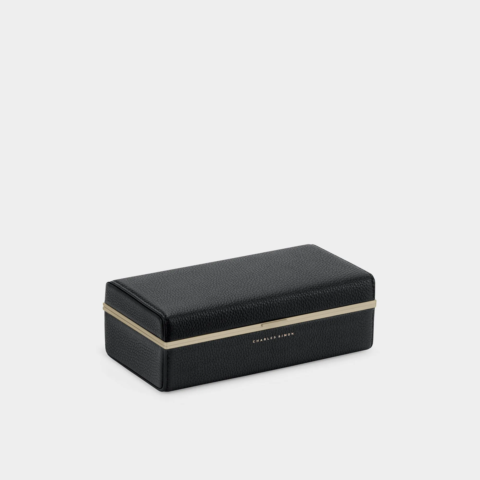 EATON 3 WATCH CASE - BLACK / CHAMPAGNE