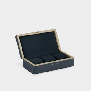 EATON 3 WATCH CASE - MARINE / CHAMPAGNE