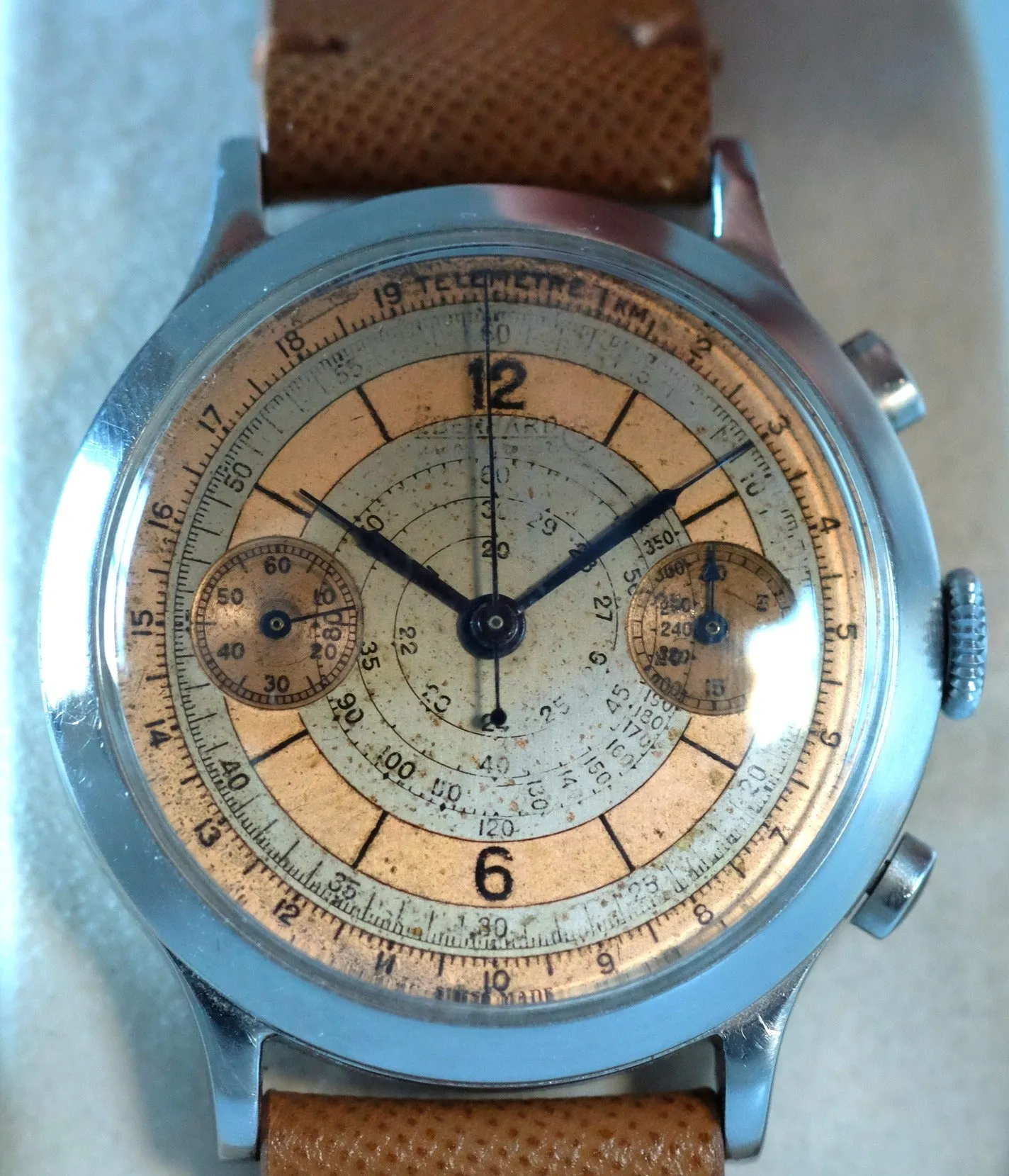 Eberhard Oversized Double-Pusher Chronograph Watch