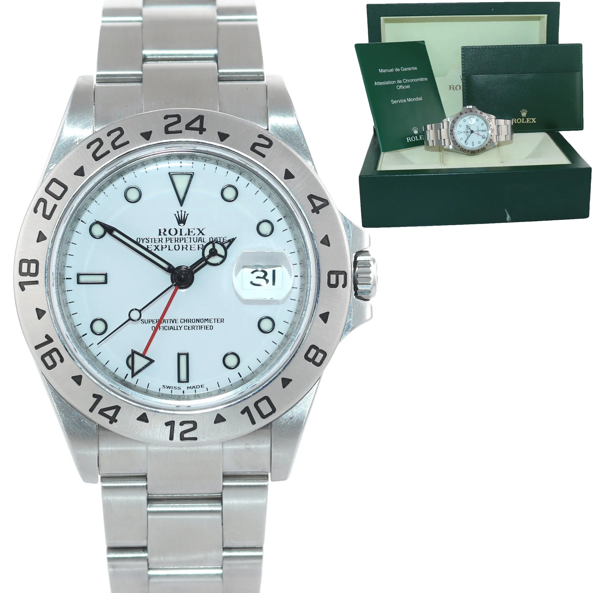 ENGRAVED REHAUT Rolex Explorer II 16570 Polar 40mm Date 3186 Watch Box