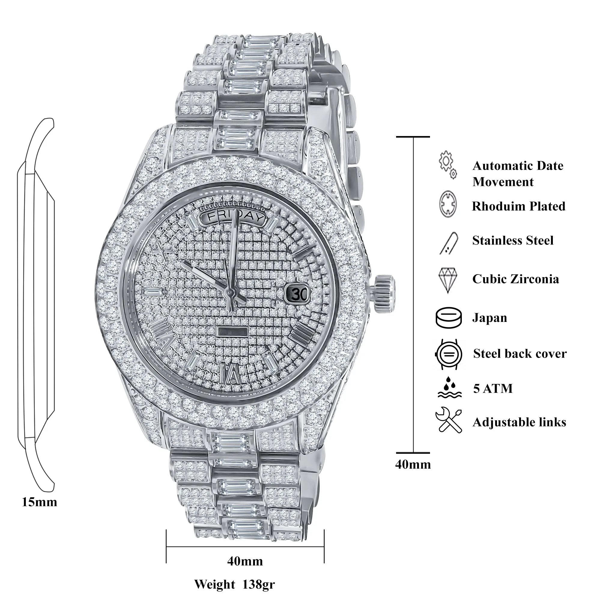 FANCIFUL CRYSTAL WATCH  | 530761