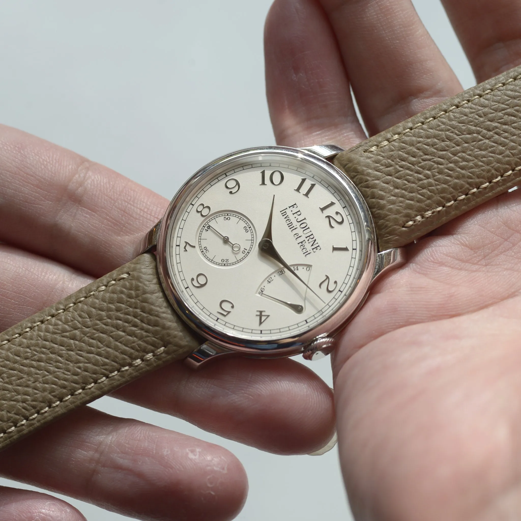 For F.P.JOURNE TAUPE GRAINED CALF STRAP