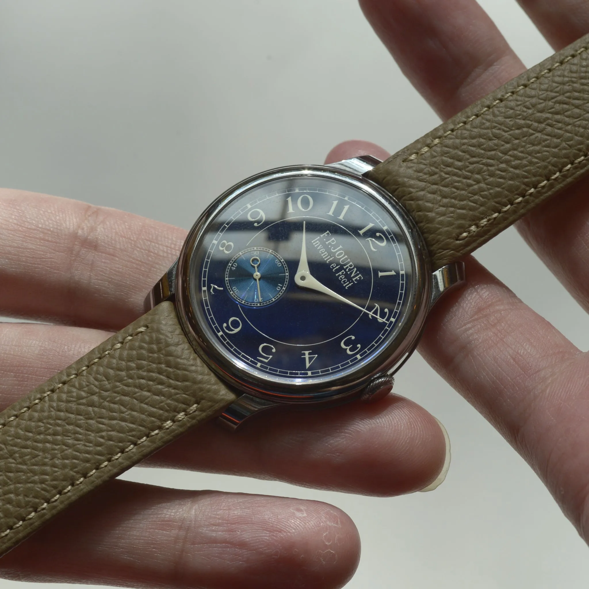 For F.P.JOURNE TAUPE GRAINED CALF STRAP