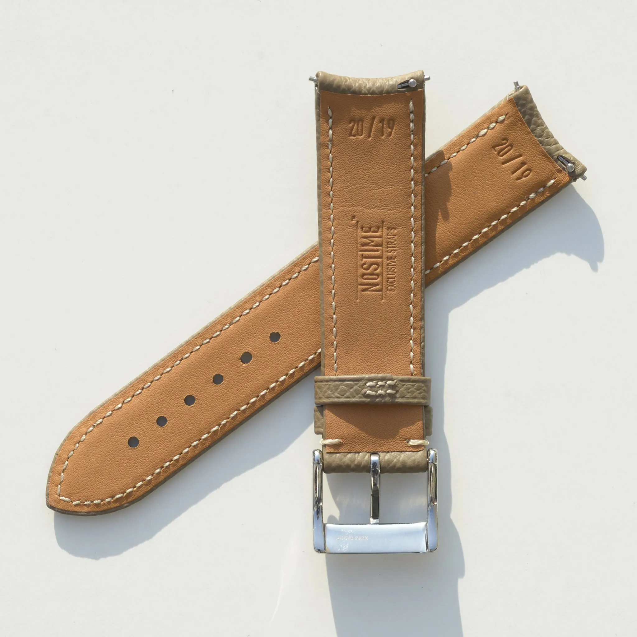 For F.P.JOURNE TAUPE GRAINED CALF STRAP