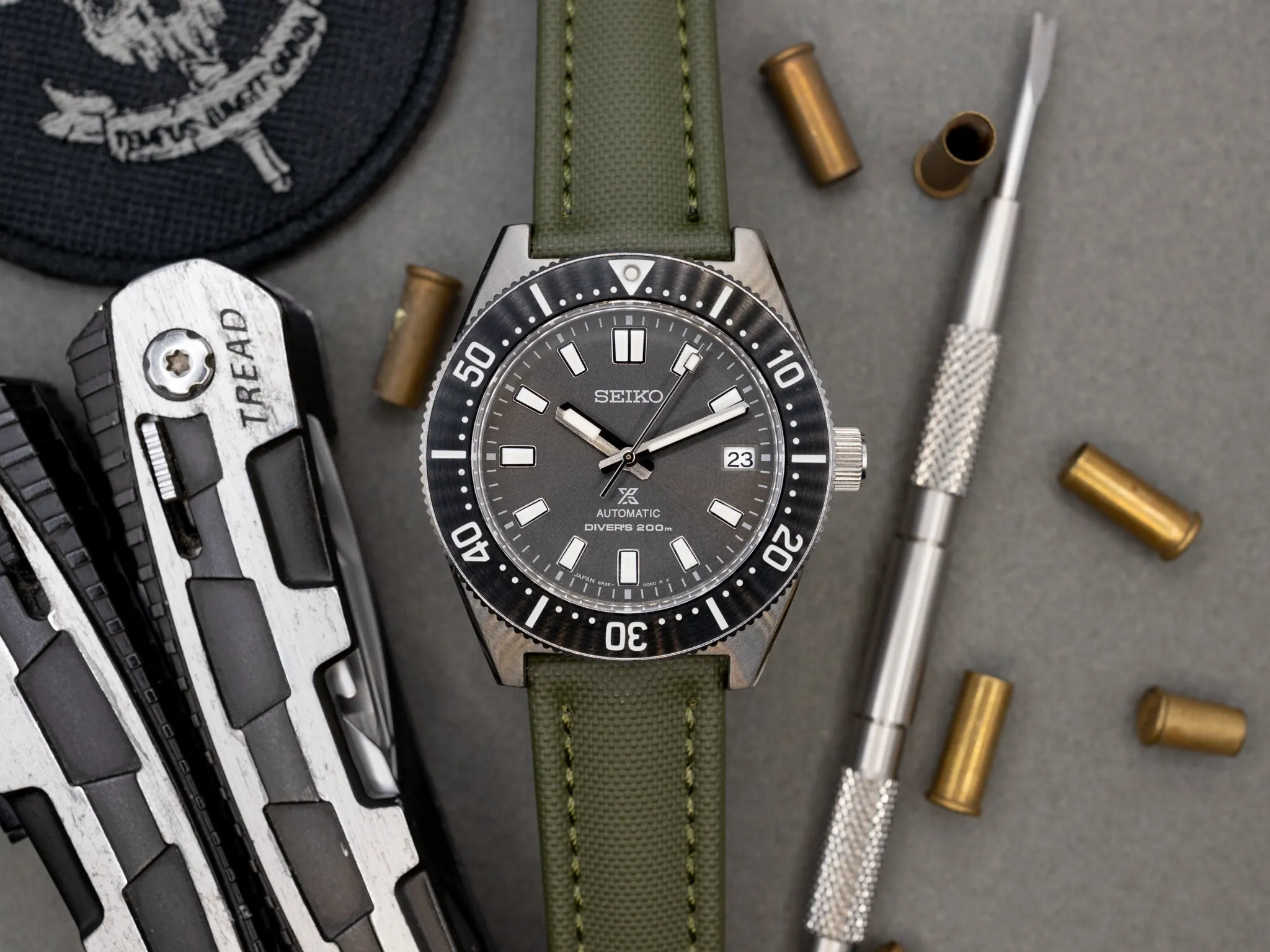 Forest Green Premium Sailcloth Two Piece Watch Strap  - Quick Release Spring Bars
