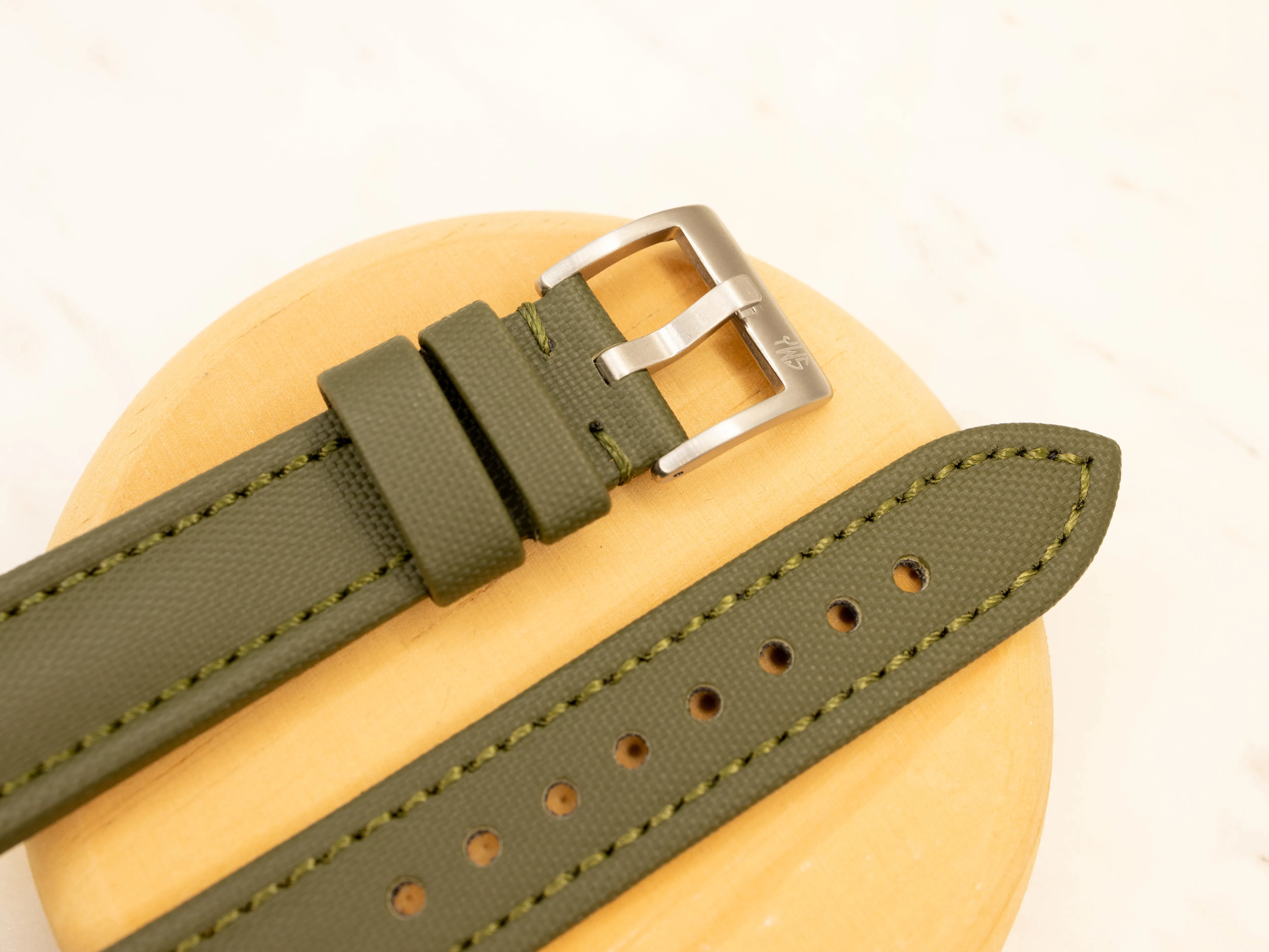 Forest Green Premium Sailcloth Two Piece Watch Strap  - Quick Release Spring Bars