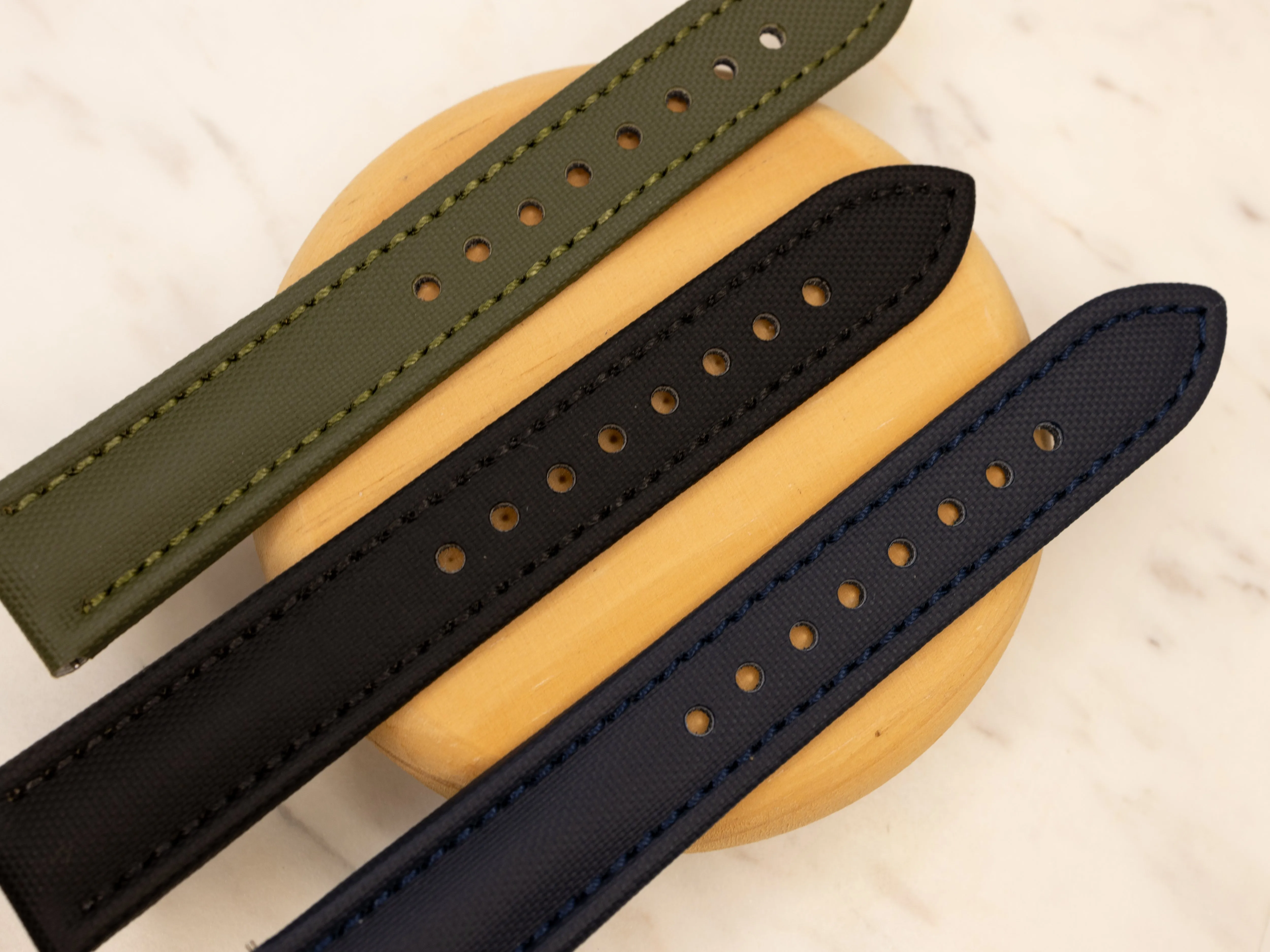 Forest Green Premium Sailcloth Two Piece Watch Strap  - Quick Release Spring Bars