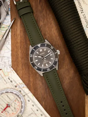 Forest Green Premium Sailcloth Two Piece Watch Strap  - Quick Release Spring Bars