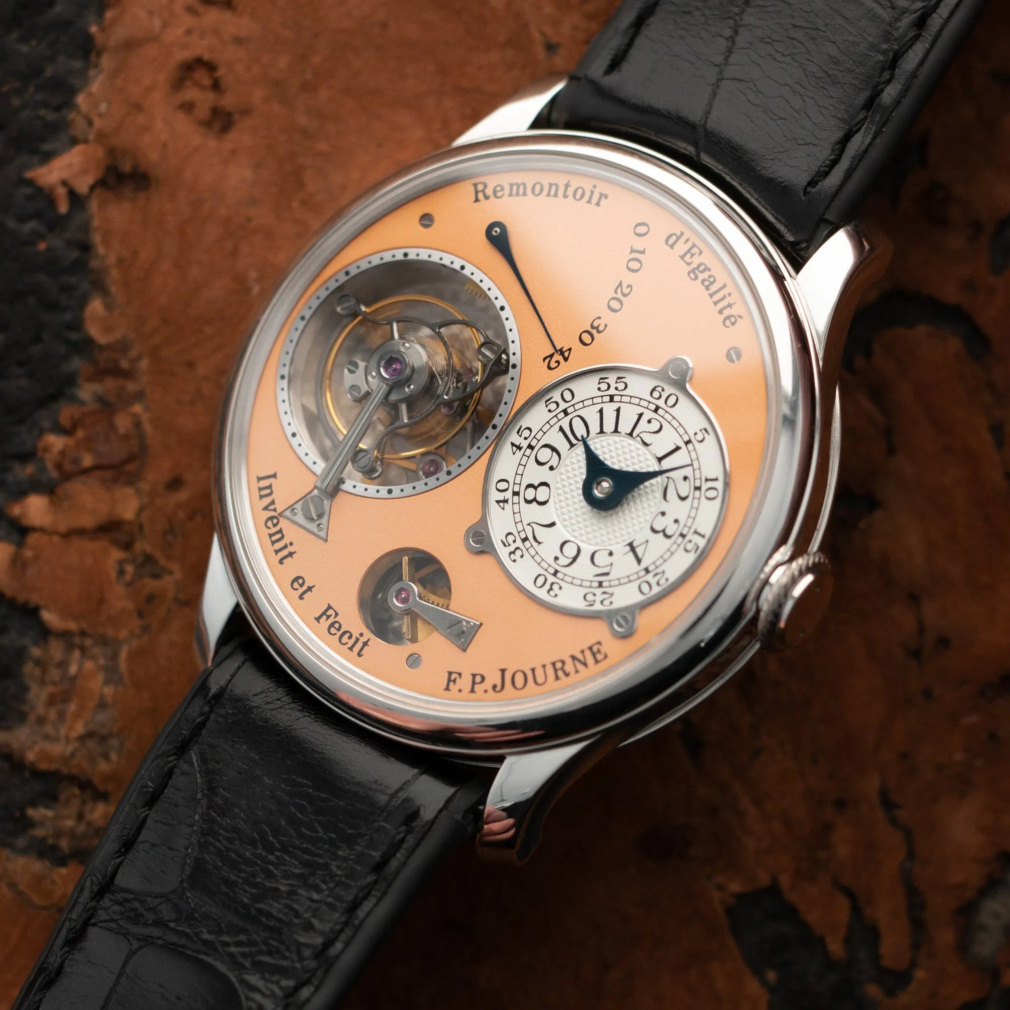 F.P Journe Platinum Tourbillon Remontoir dEgalite with Rose Gold Dial