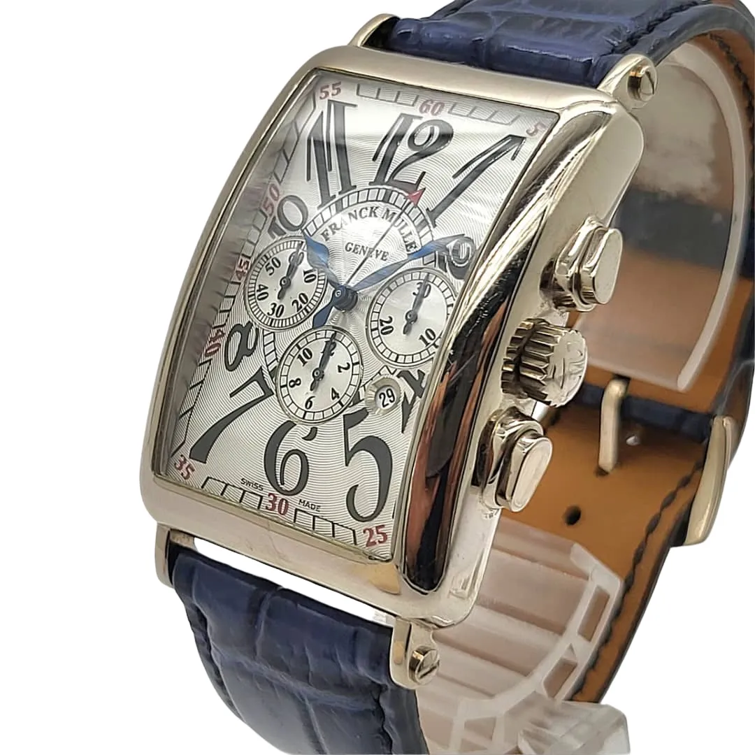 Franck Muller 750WG Long Island Chronograph Automatic Watch 1200 CC AT 33 x 45mm